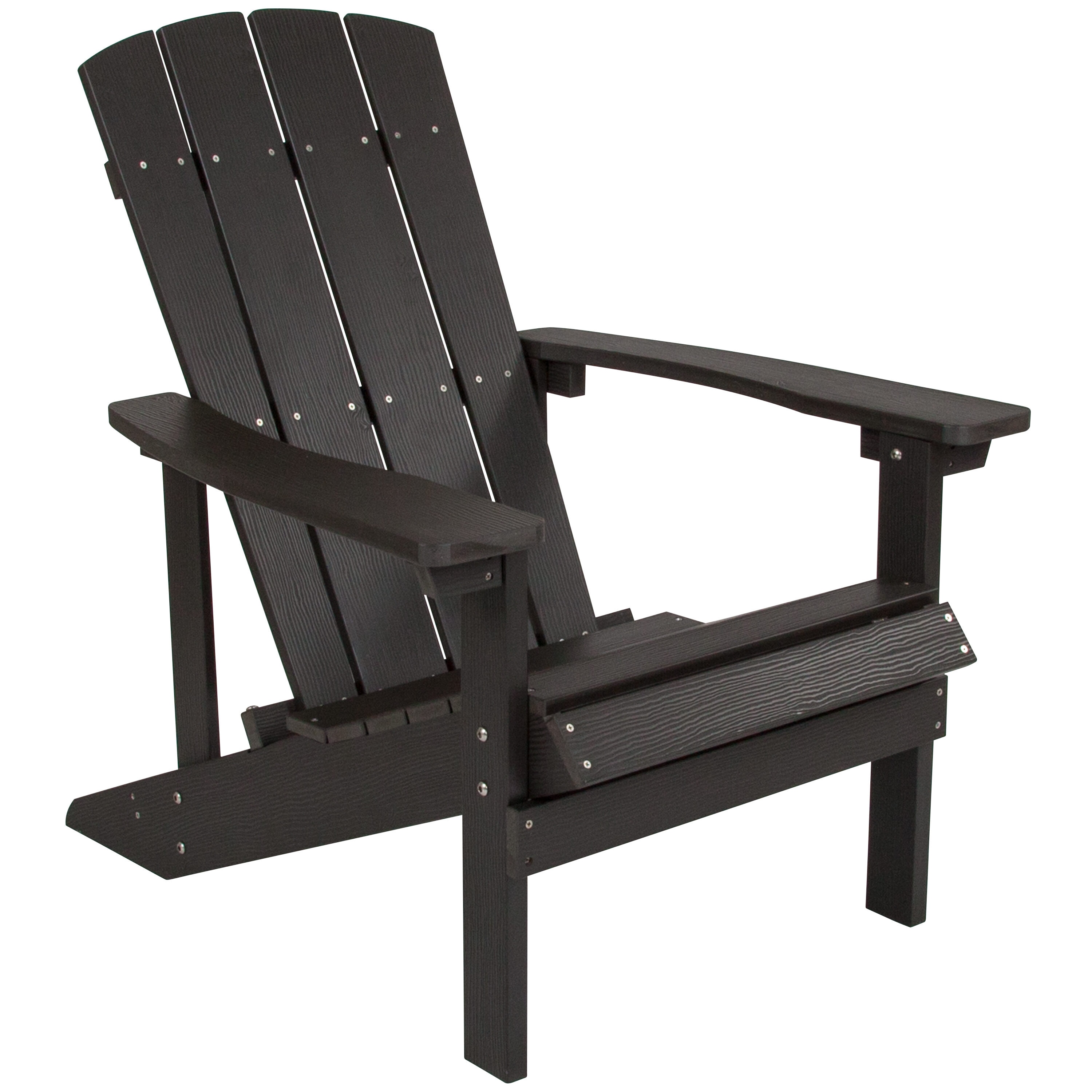 Taylor & Logan 196861089770 Charlestown Slate Gray Resin Frame Stationary Adirondack Chair with Solid Seat