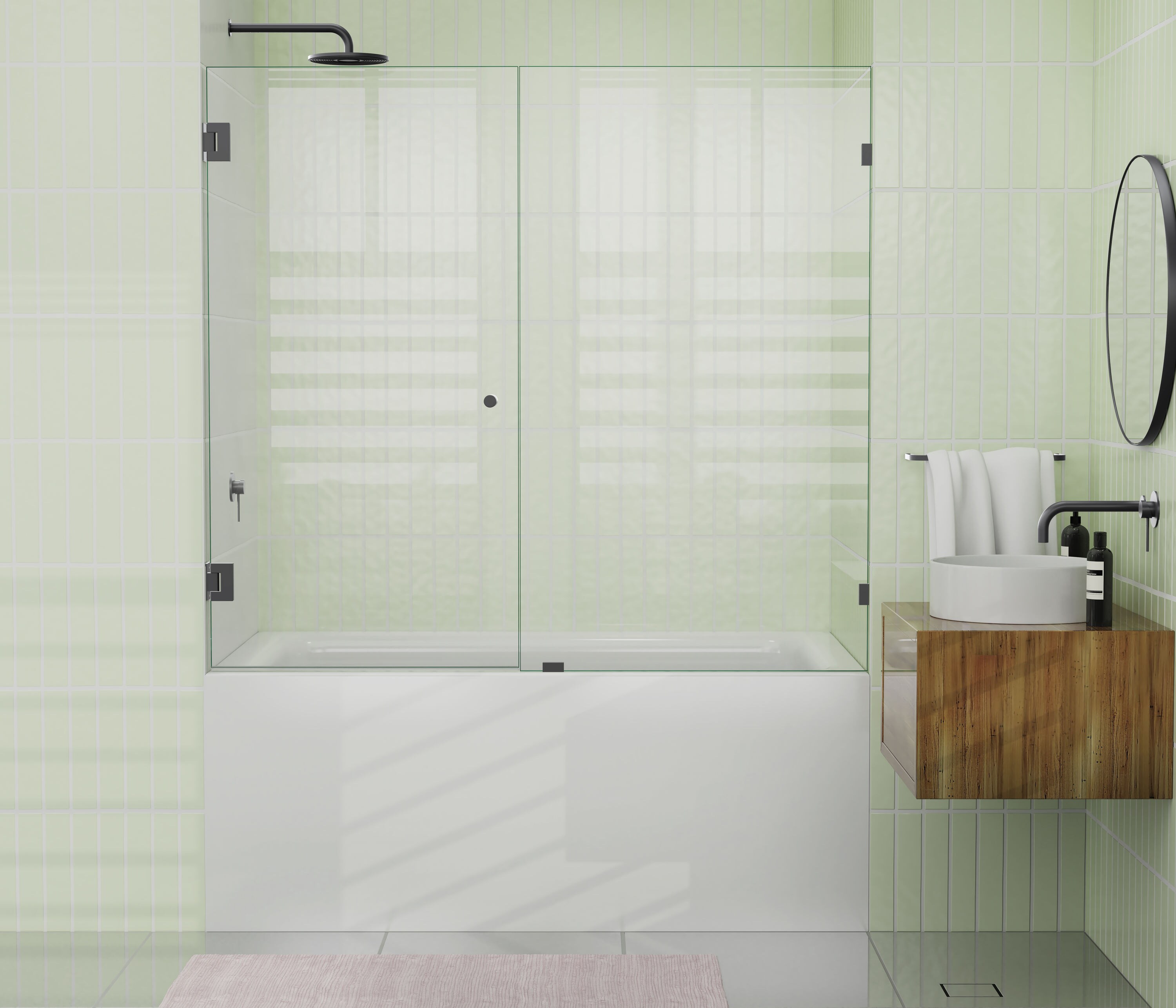Glass Warehouse B-WH-63.75-MB Shower-Doors - View #2
