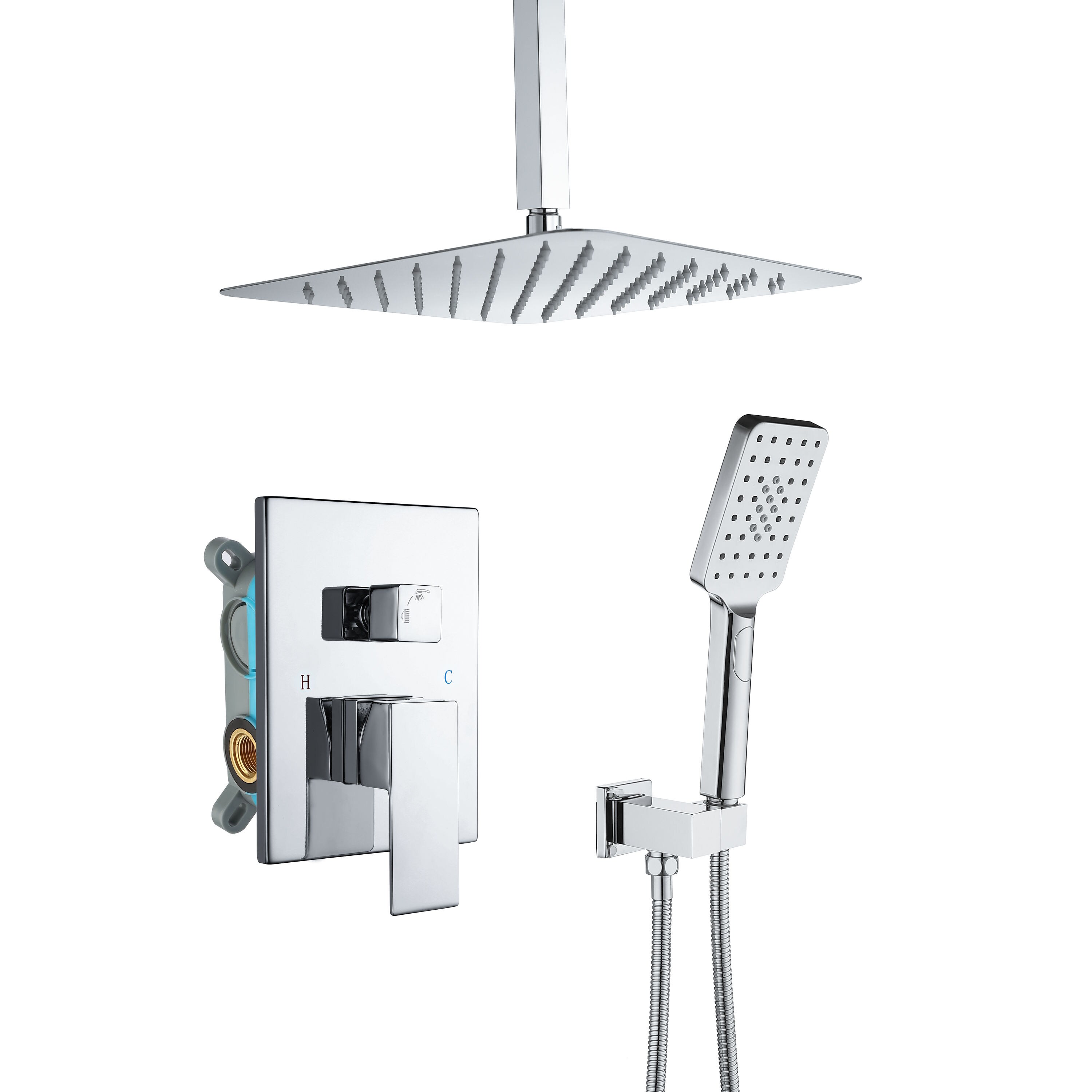 WELLFOR DB-BT3BN CZ Polished Chrome 1-handle with Valve
