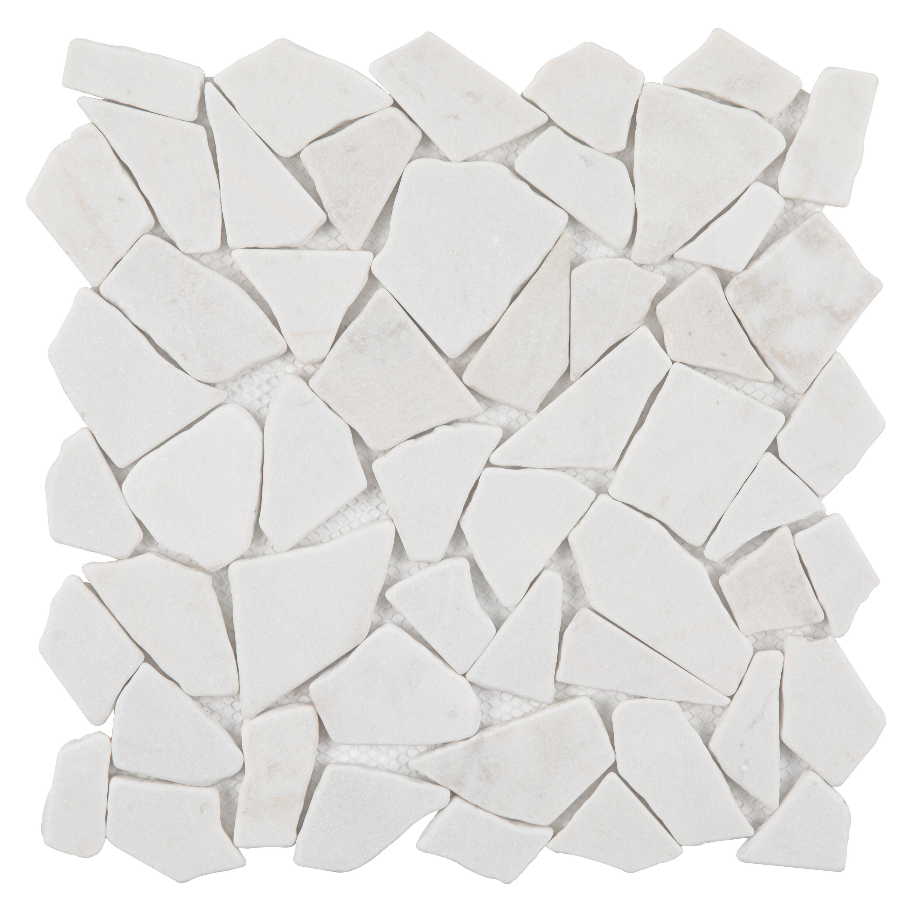 Giorbello G7022 White 12-in x 12-in Tumbled Natural Stone Marble Random Marble Look Floor Tile (5-sq. ft/ Carton)