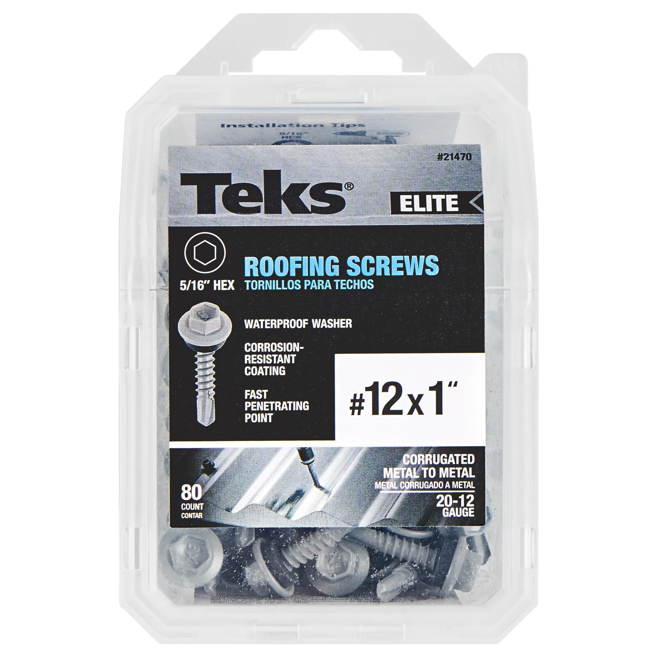 Teks 21470 #12 x 1-in Gray Zinc-plated Self-drilling Roofing Screws 80 -Count