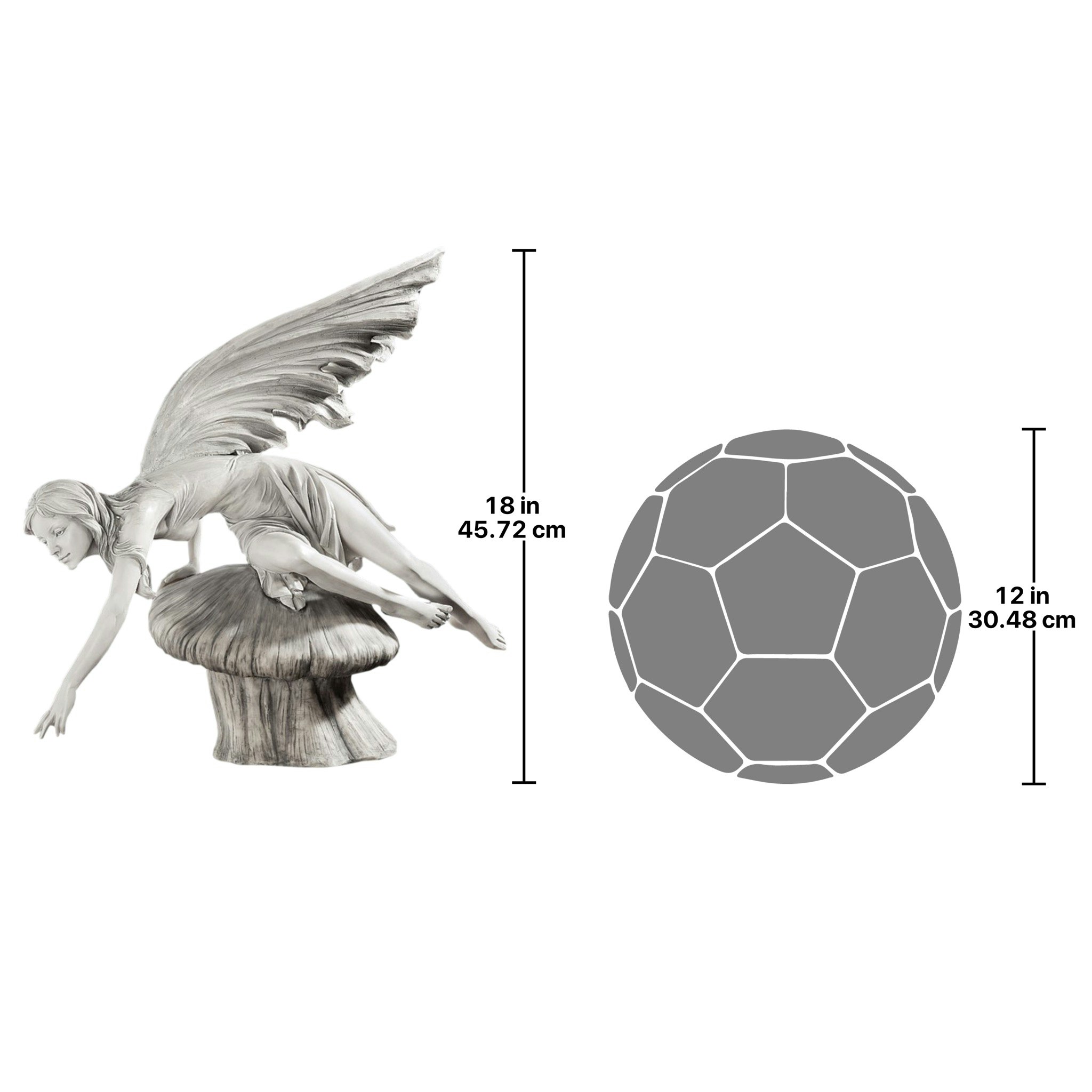 18-Inch Antique Stone Resin Daydream Fairy Garden Statue