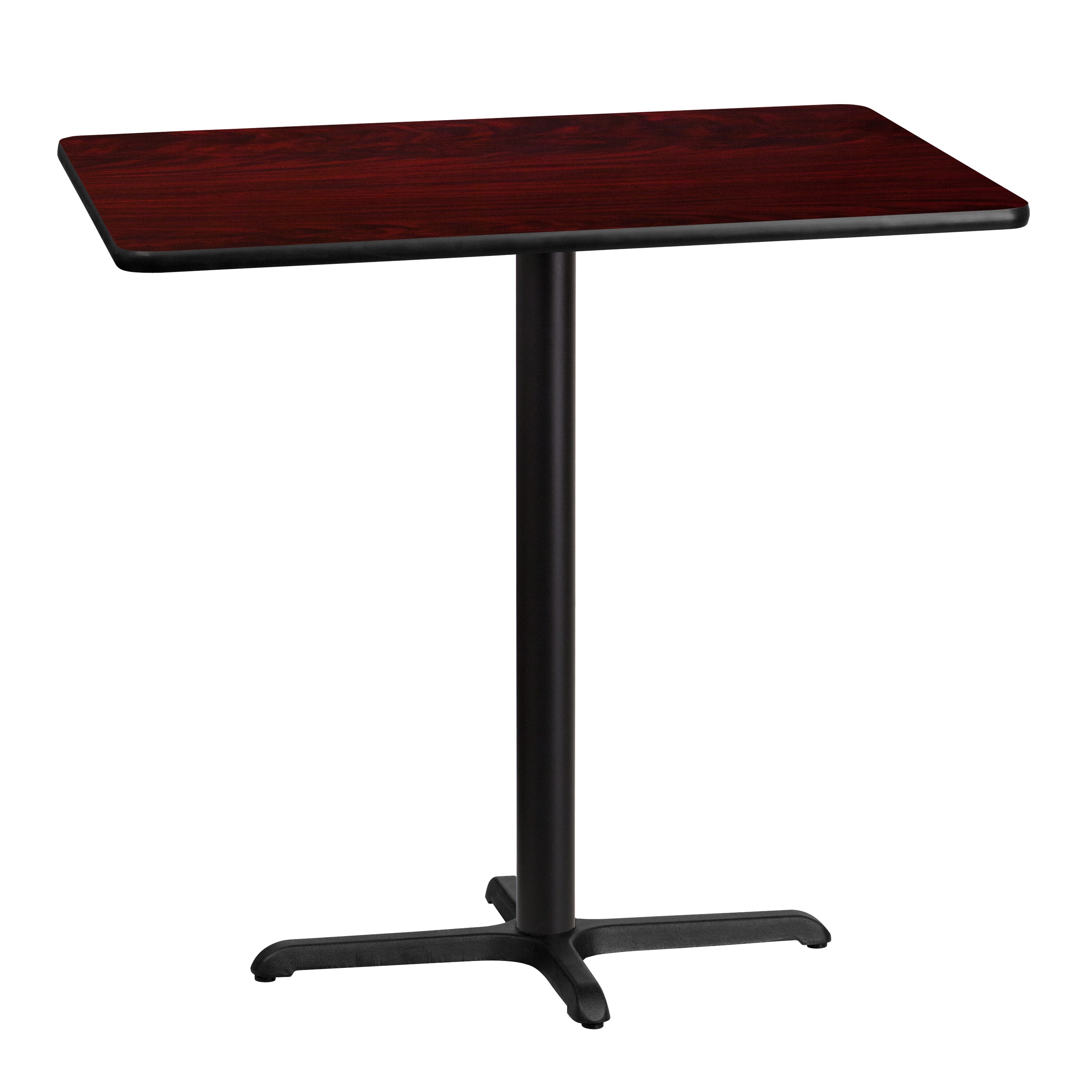 Flash Furniture 889142006206 Mahogany Contemporary/Modern Bar Table, Wood veneer with Black Metal 42-Inches L x 43.13-Inches H