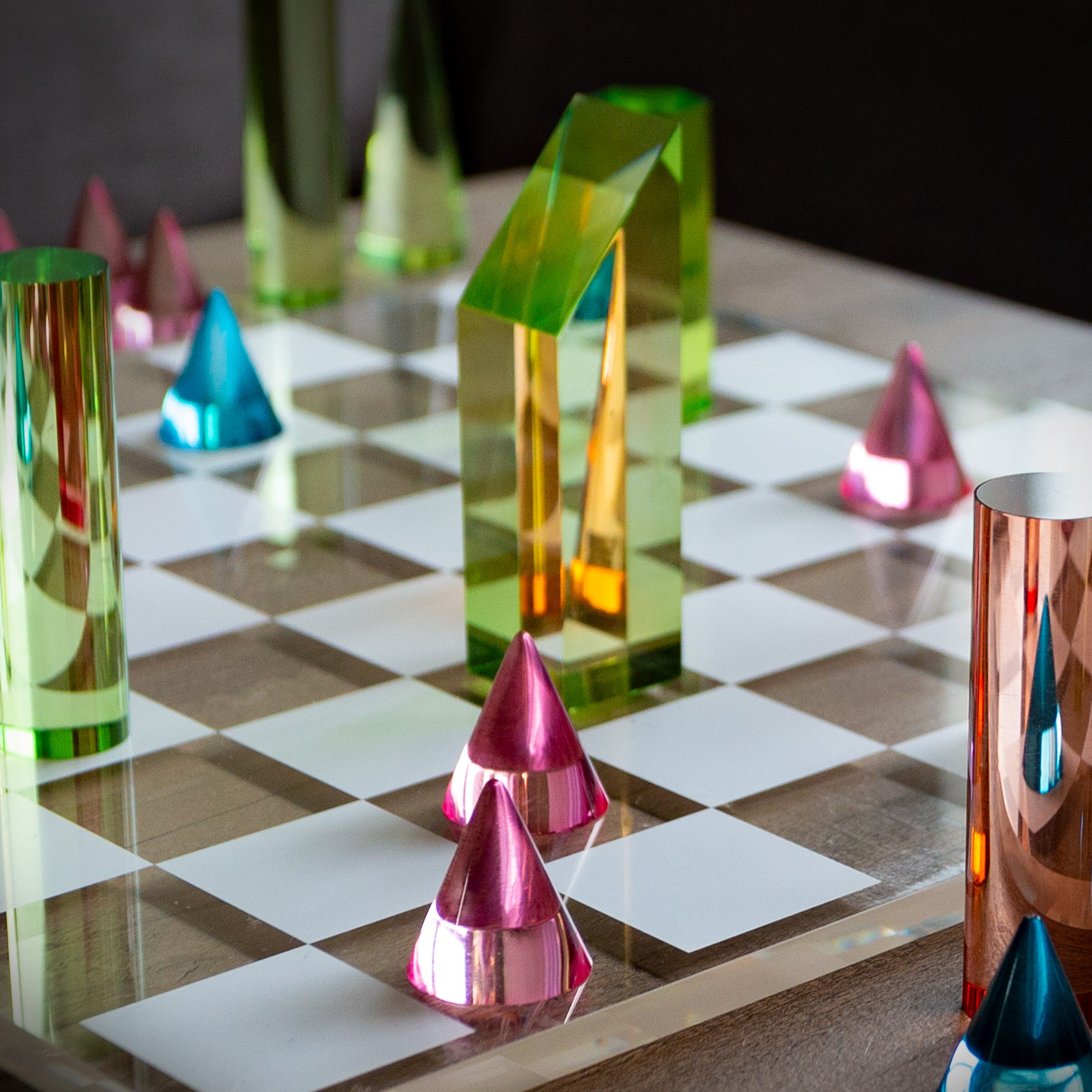 Wood and Acrylic Chess Set