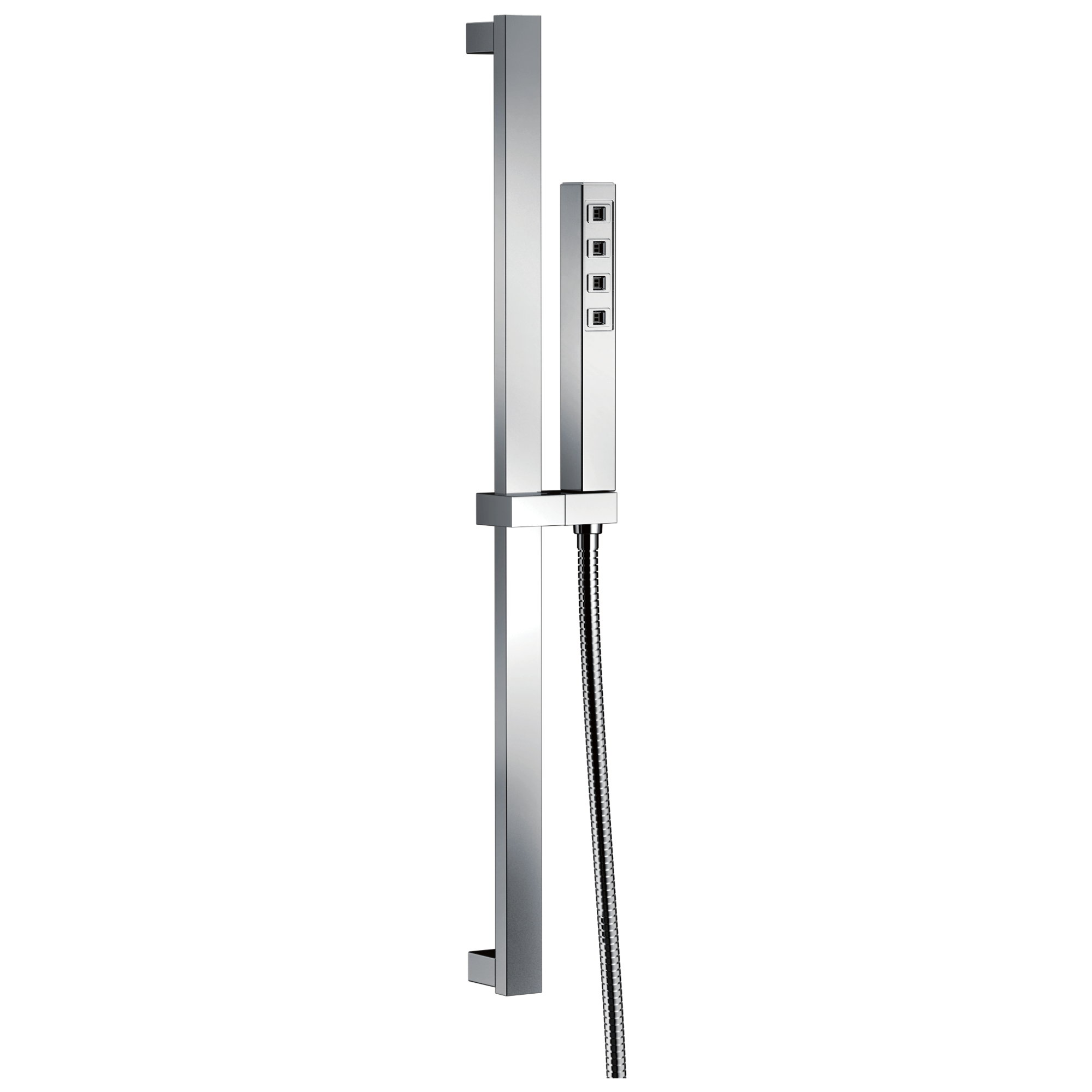 Delta 51567-PR 1 -Spray Lumicoat Chrome 1.375-in Rectangle Handheld Shower Head 1.75 GPM