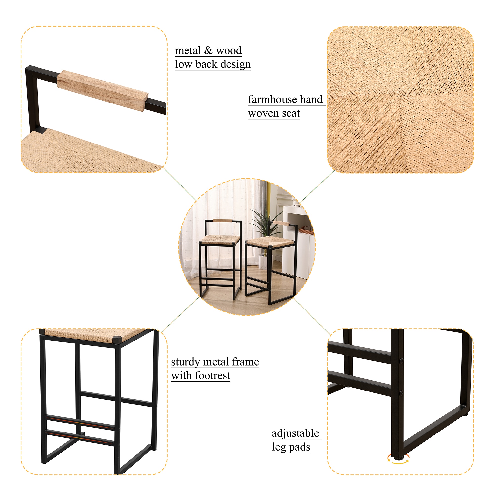 Sumyeg WF-HW65771WH-4-LA Dining-Chairs - View #6