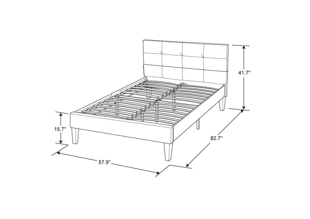 Serta Full Upholstered Bed Frame in Dark Grey Full Transitional Bed ...