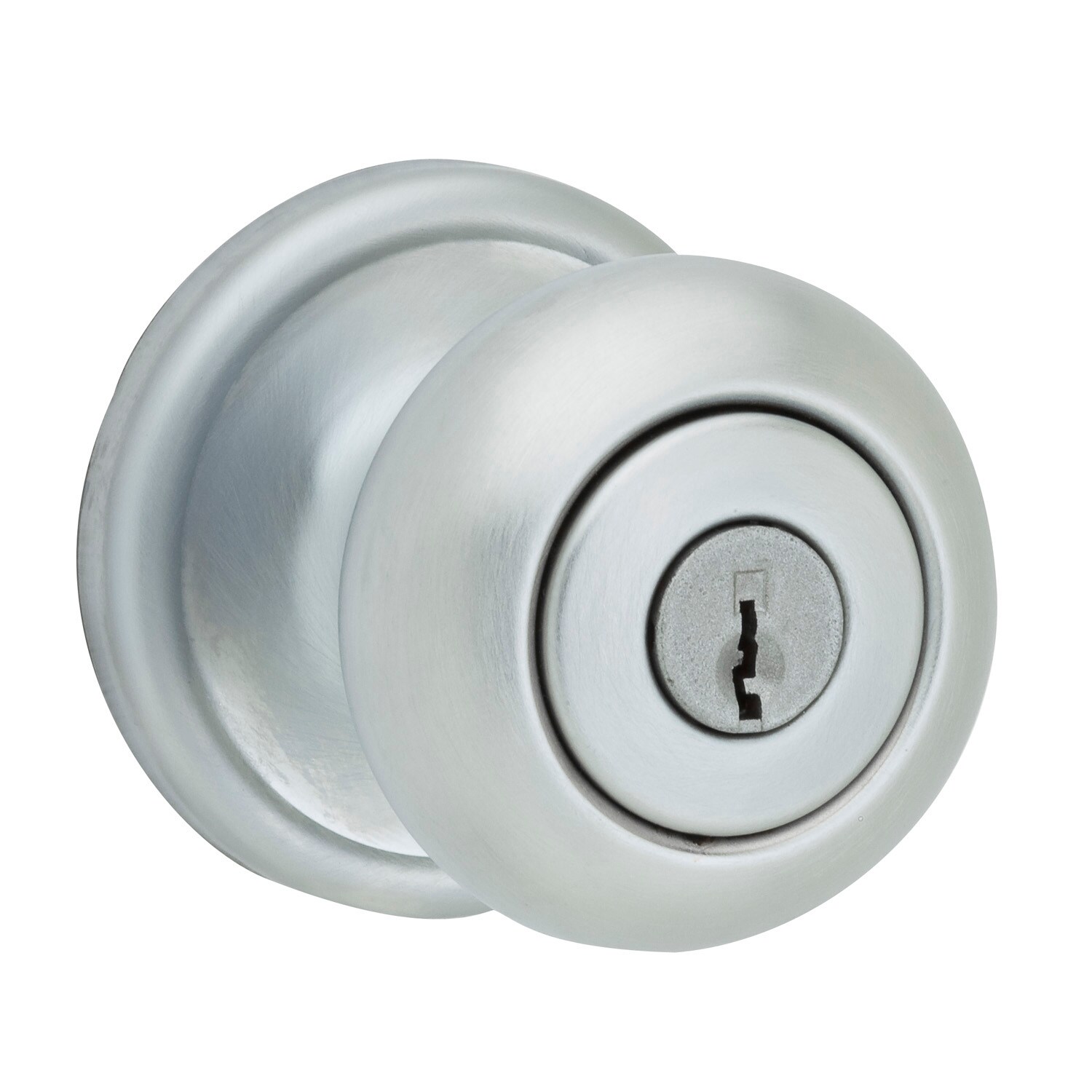 Kwikset Signature Hancock Satin Chrome No Deadbolt Keyed Entry Door ...