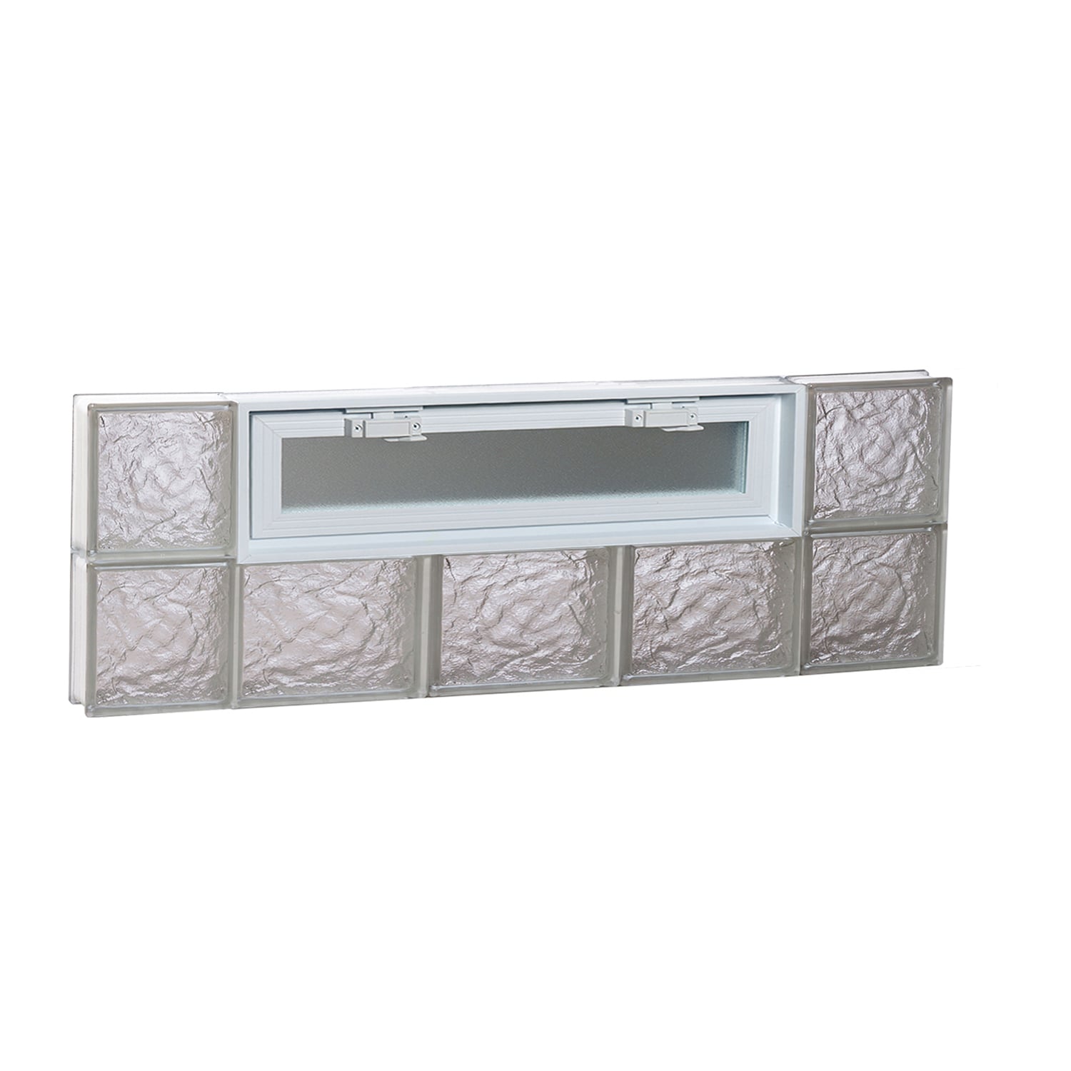 REDI2SET Ice Glass 34-3/4-in x 11-1/2-in Frameless Replacement Vented Glass Block Window #V3612IS