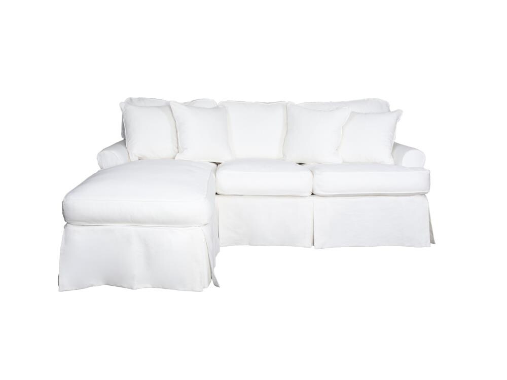 Sunset Trading Horizon White Tweed (Twill) Sleeper Sofa Slipcover at ...
