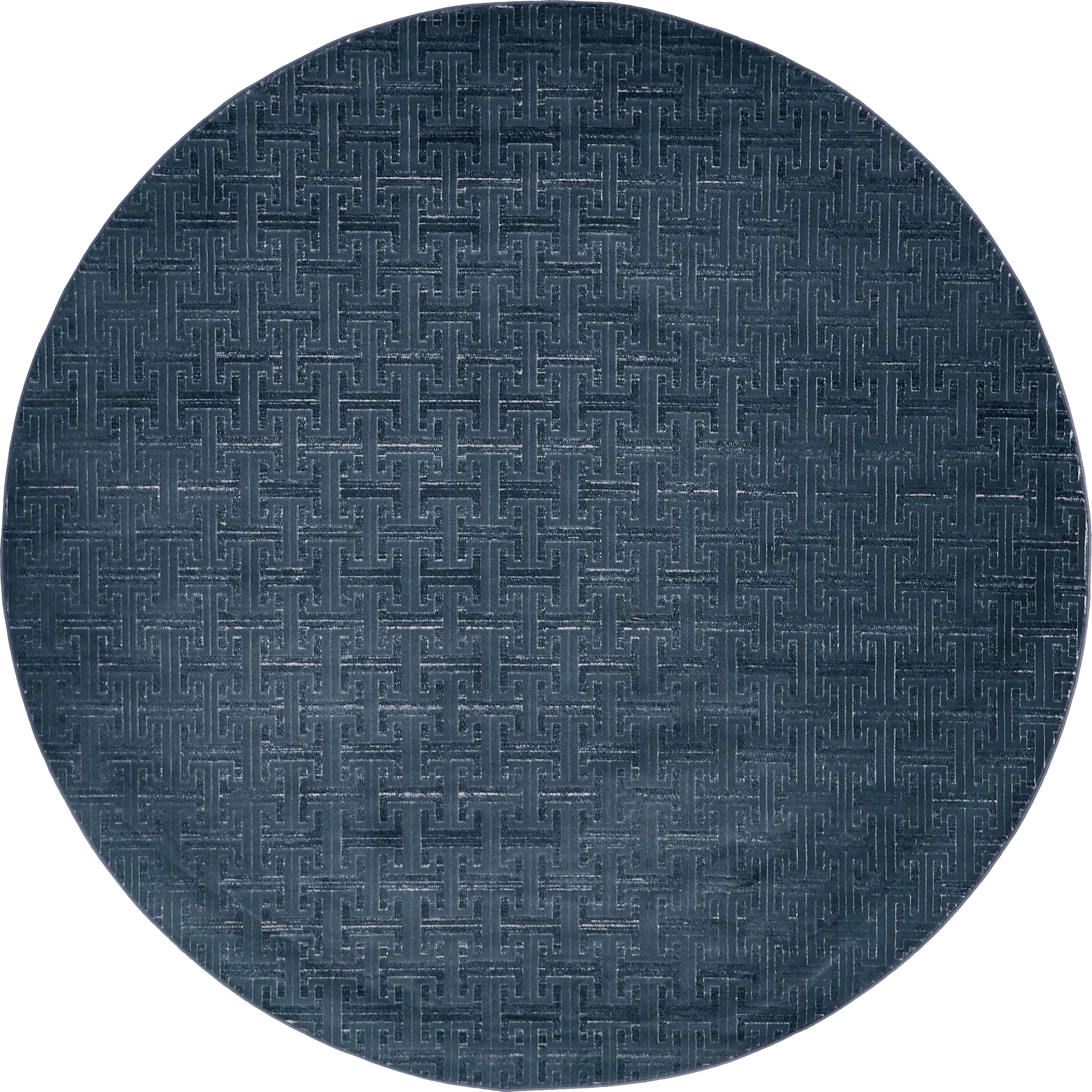 Safavieh Retro Elan 8 X 8 (ft) Light Blue/Blue Round Indoor Ombre Area Rug