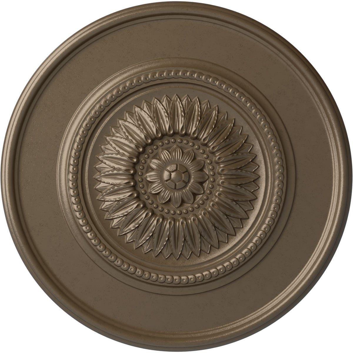 Ekena Millwork CM41FLWSS Large Floral 41.125-in W x 41.125-in L Painted Warm Silver Polyurethane Whole Ceiling Medallion