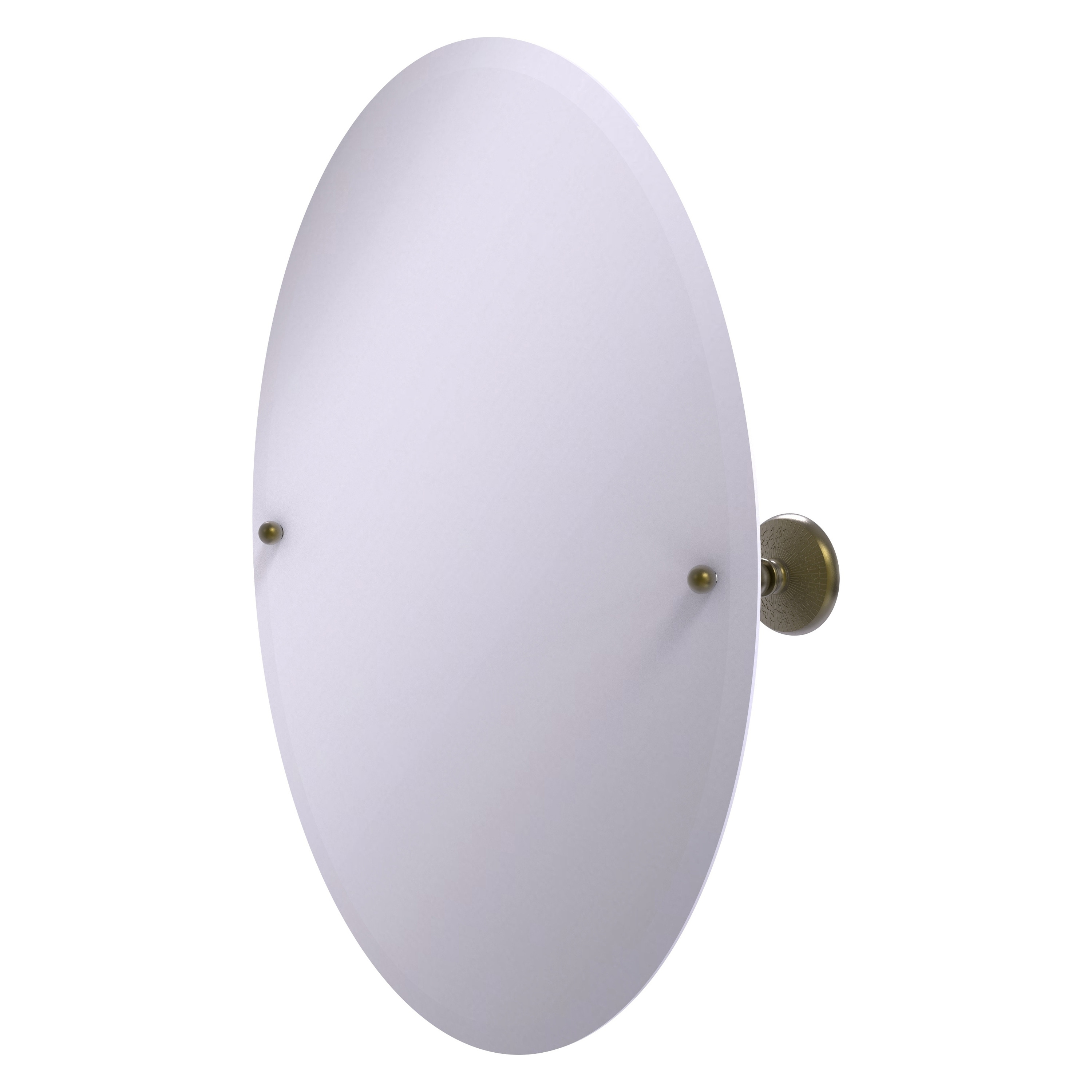 Allied Brass PMC-91-ABR Prestige Monte Carlo 21-Inches x 28-Inches Beveled Frameless Oval Tilting Bathroom Vanity Mirror ( Antique Brass )