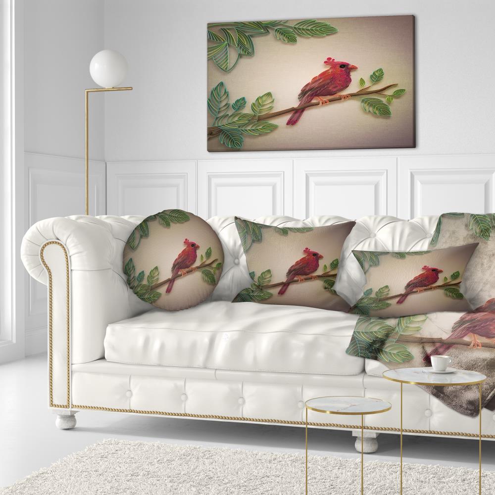 Designart CU15477-12-20 12-in x 20-in Red Indoor Decorative Pillow