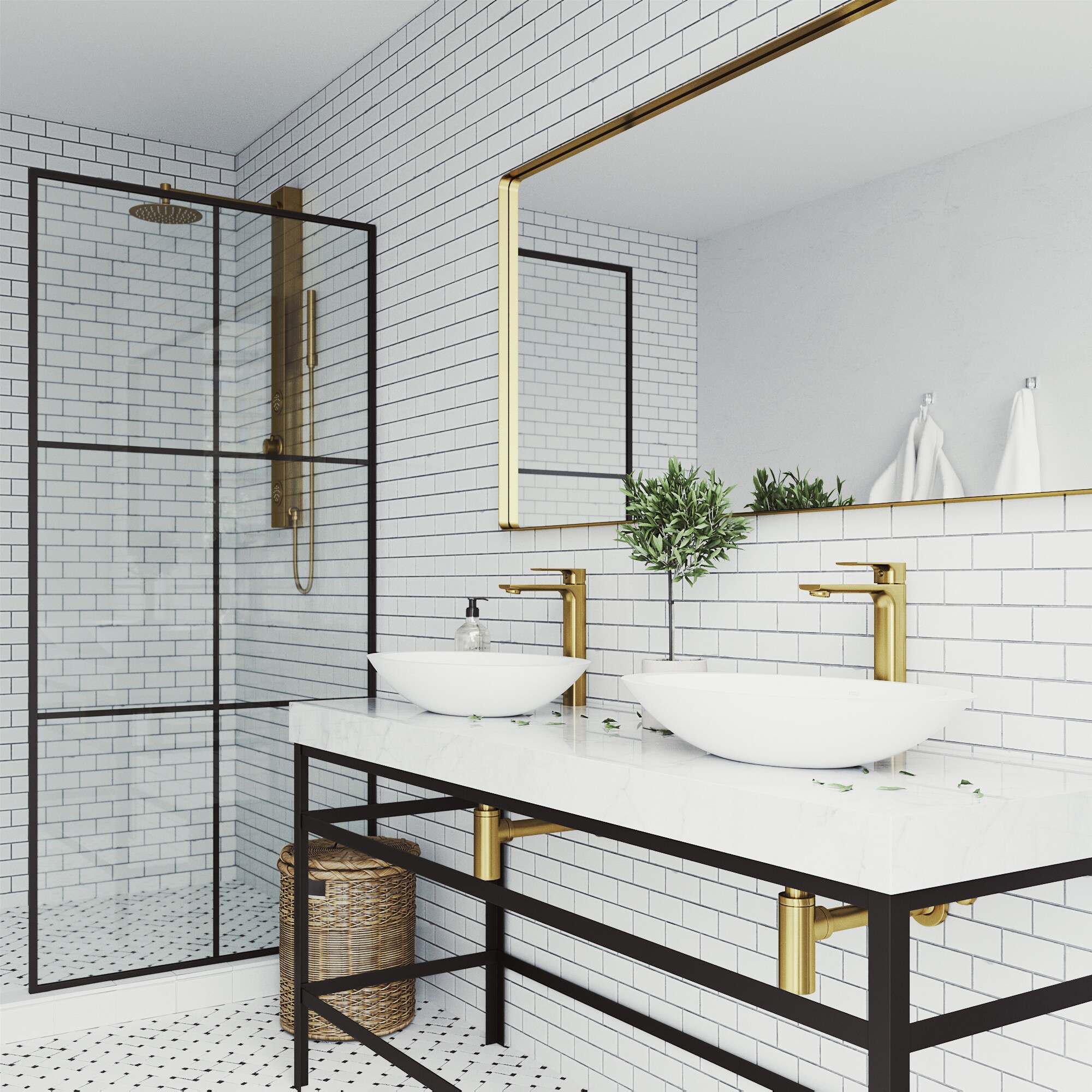 Matte Gold Single Handle Vessel Sink Bathroom Faucet
