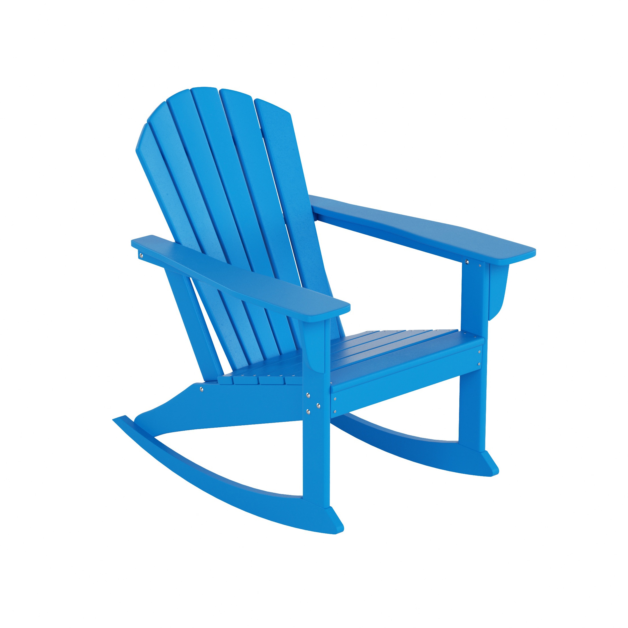 Westin Furniture OP5003-PB Altura Pacific Blue HDPE Frame Rocking Chair with Slat Seat