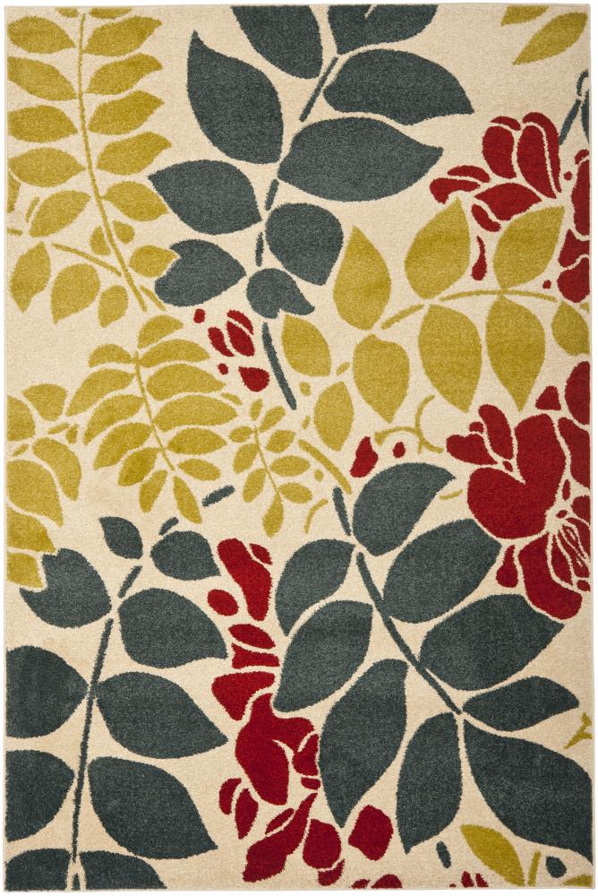 Safavieh NWB8698-1265-5 Newbury Ferns 5 x 8 (ft) Loomed Polypropylene Ivory/Blue Rectangular Indoor Floral/Botanical Area rug