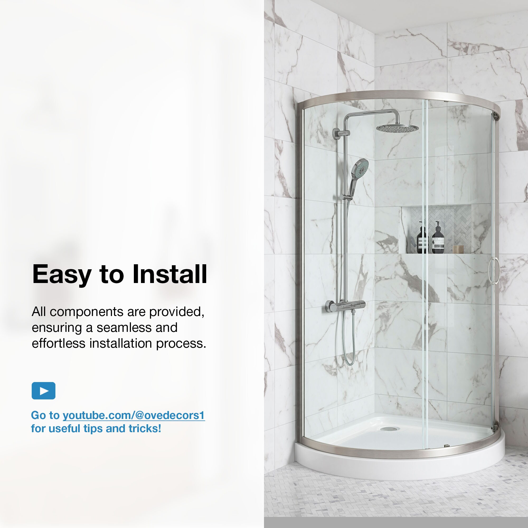 OVE Decors 15SKC-BREE34-SAT Alcove-Shower-Kit - View #4