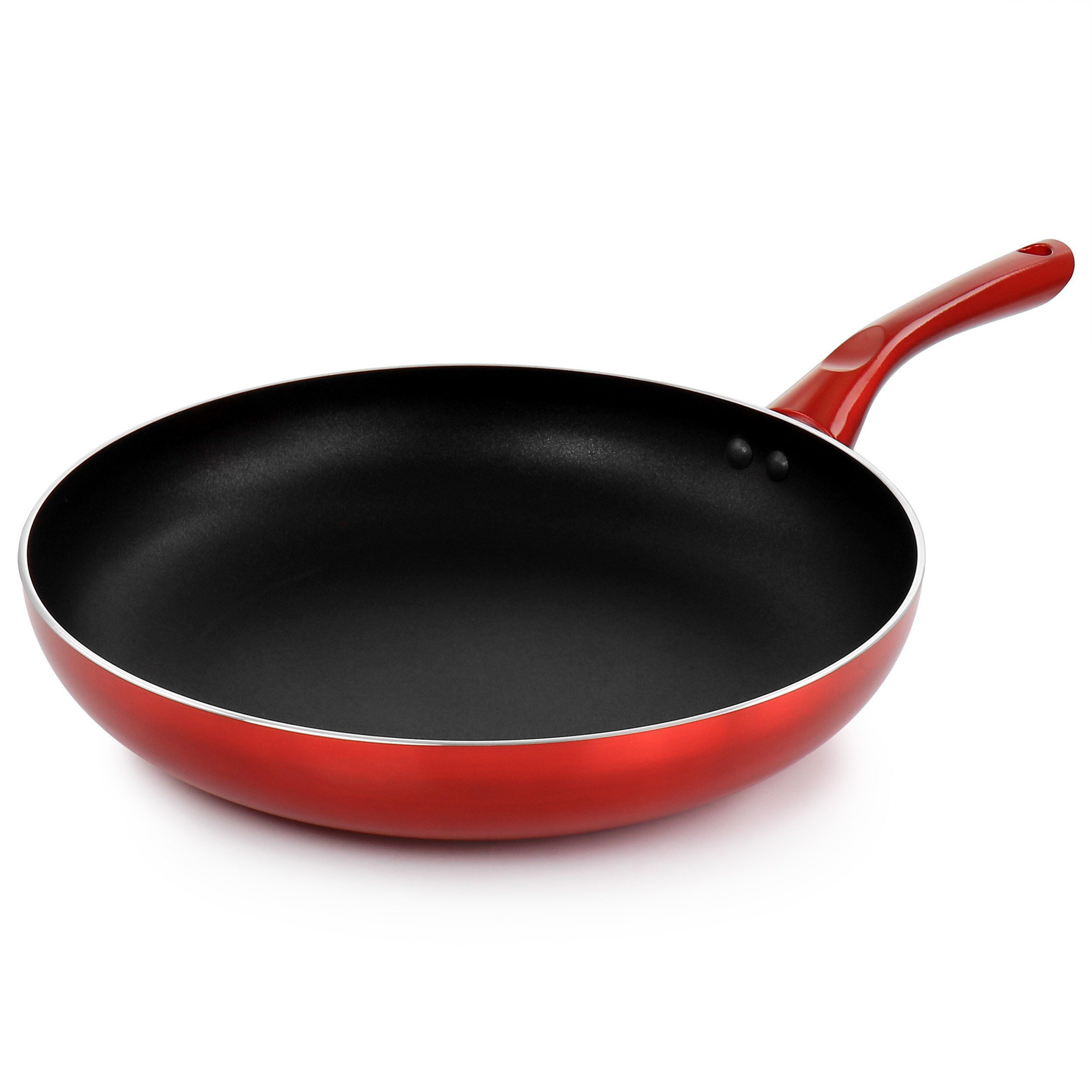 Better Chef 12-Inch Red Metallic Non-Stick Aluminum Skillet with Plastic  Handle in the Cooking Pans & Skillets department at