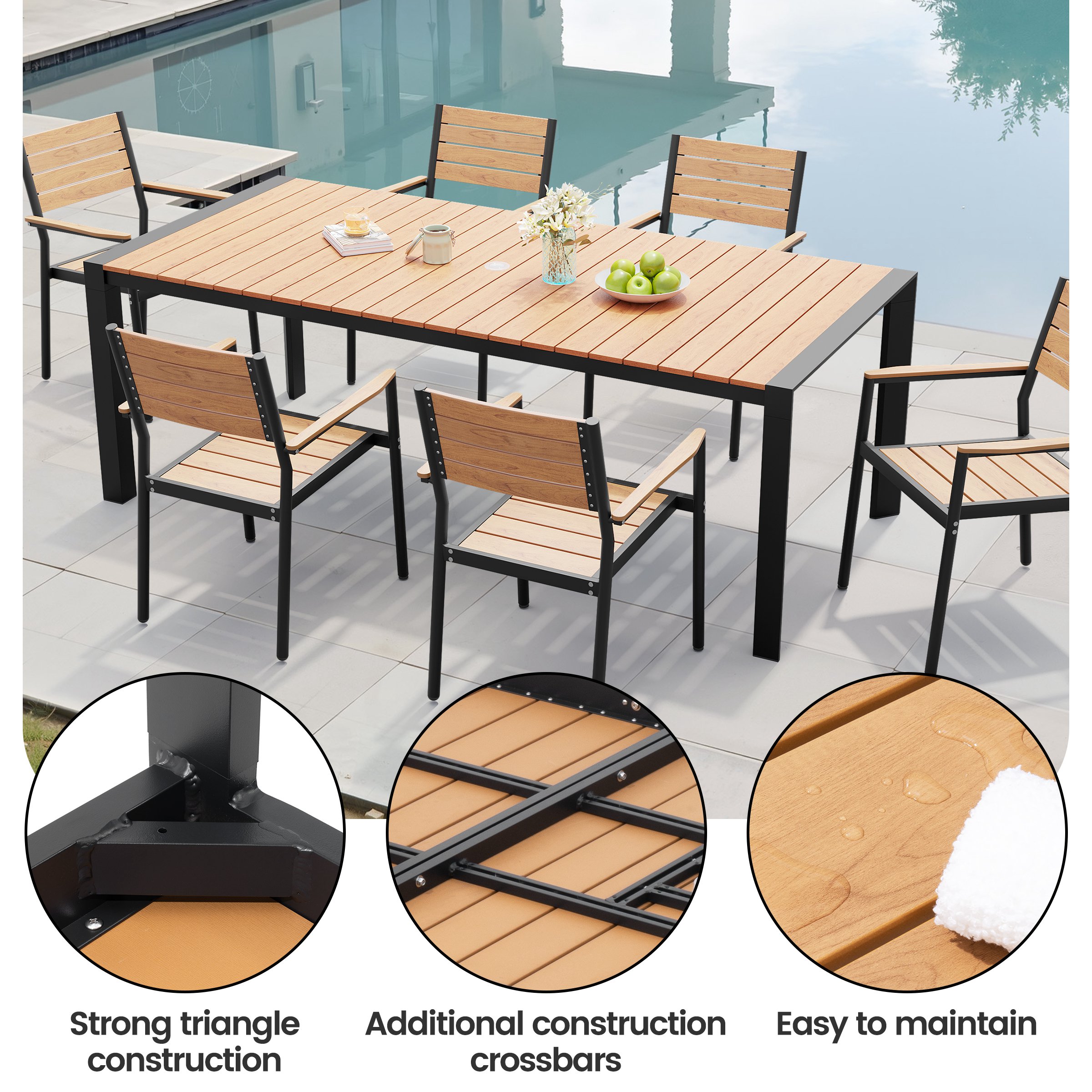 Crestlive Products CL-DC5018BRN-7 Patio-Dining-Sets - View #3