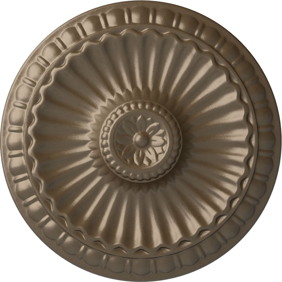 Ekena Millwork CM11LIWSS Linus 11.25-in W x 11.25-in L Painted Warm Silver Polyurethane Whole Ceiling Medallion