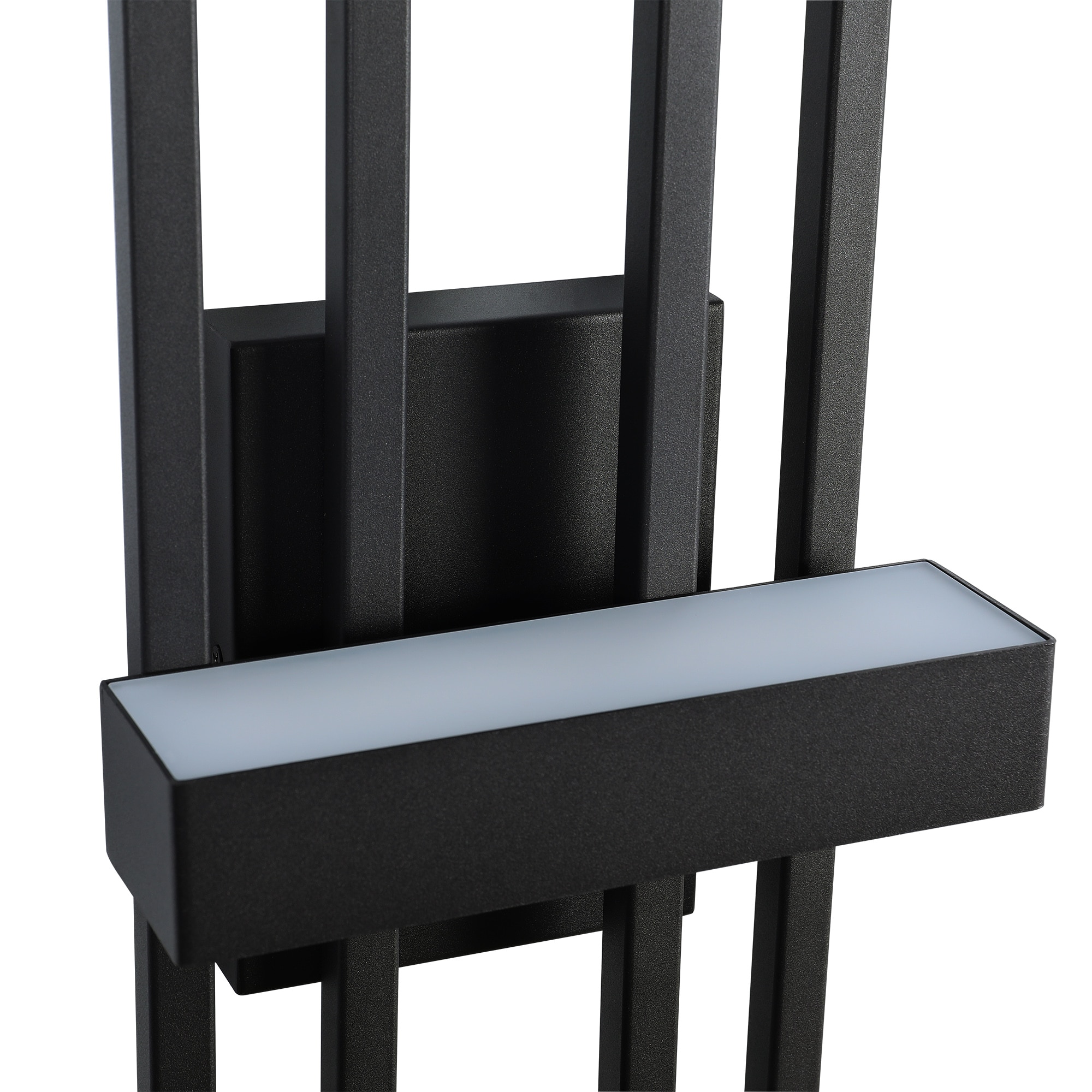 Modern Black Geometric LED Outdoor Wall Sconce, 20 Inch
