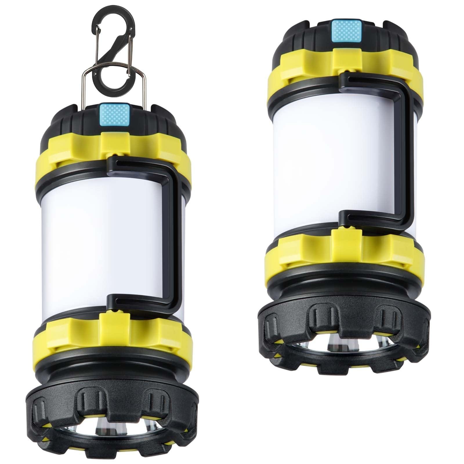 AOIZGMY  2 Pack LED Camping Lantern 1000 Lumens 6 Modes IPX5 Waterproof Portable Emergency Flashlight 6.93 x 3.15 in Green Outdoor Light
