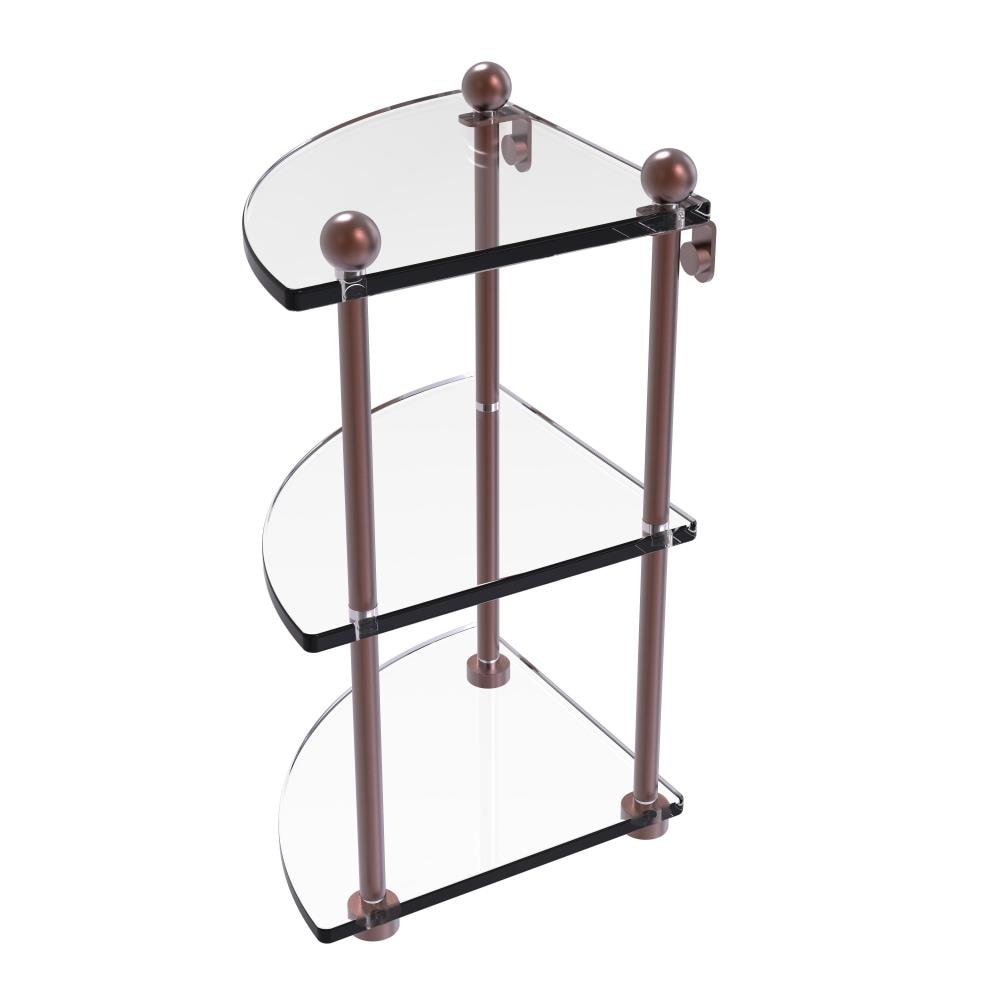 Allied Brass PR-6-CA Prestige Regal Antique Copper 3 -Tier Wall mount Corner Bathroom Shelf ( 8-in x 15-in x 8-in )