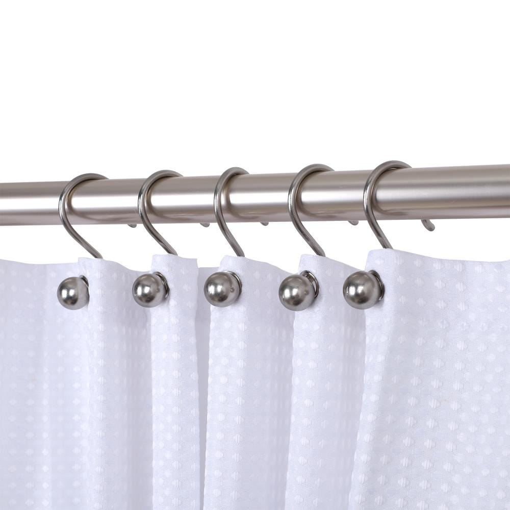 Utopia Alley Brushed Nickel Aluminum Single Shower Curtain Hooks (12-Pack)  in the Shower Rings & Hooks department at