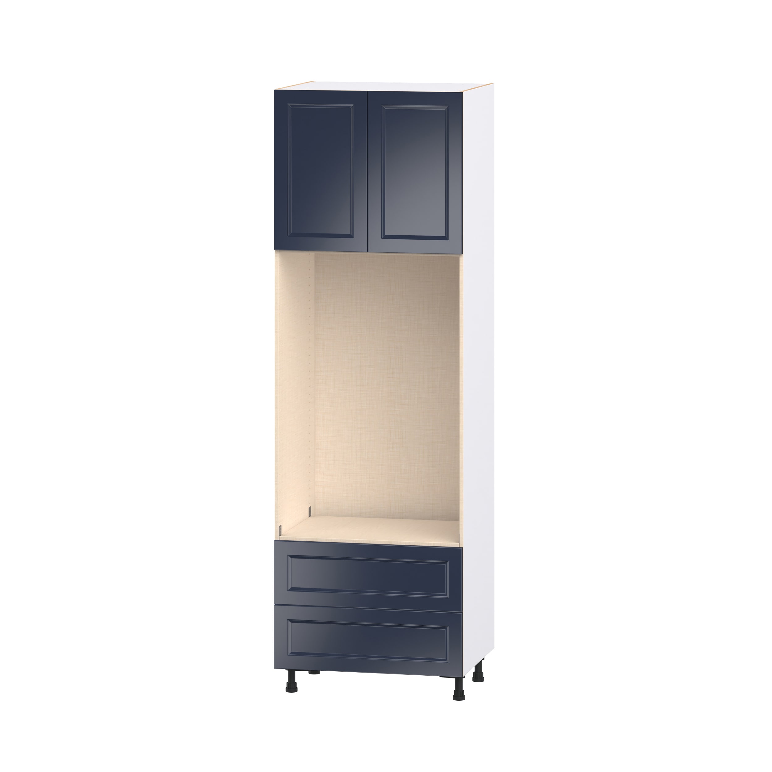 Hugo&Borg DSTMO2DA3094.5-LO Lorette 30-in W x 94.5-in H x 24.5-in D Navy Blue 2 -Drawers Microwave Pantry Fully assembled Cabinet Recessed Panel Shaker