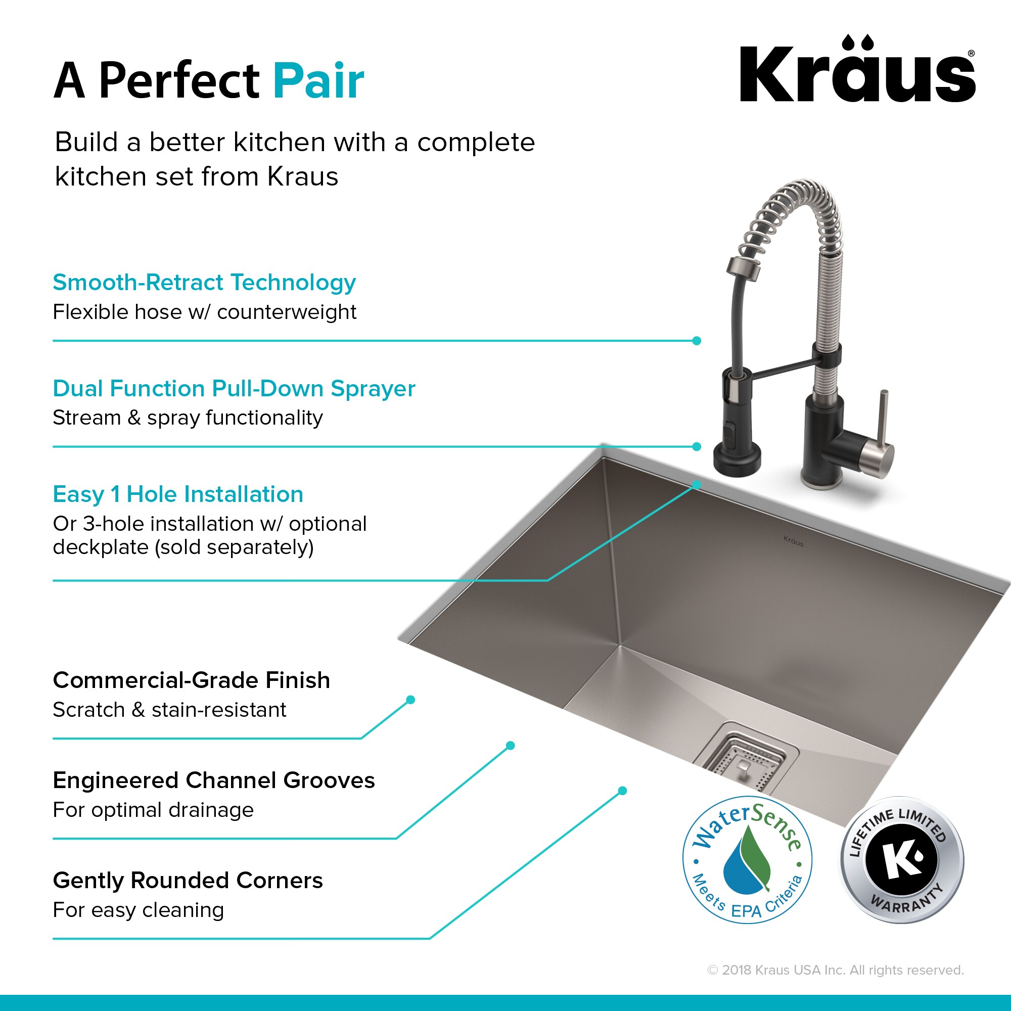 Kraus KHU24L-1610-53SSMB Laundry-Tubs-Utility-Sinks - View #6