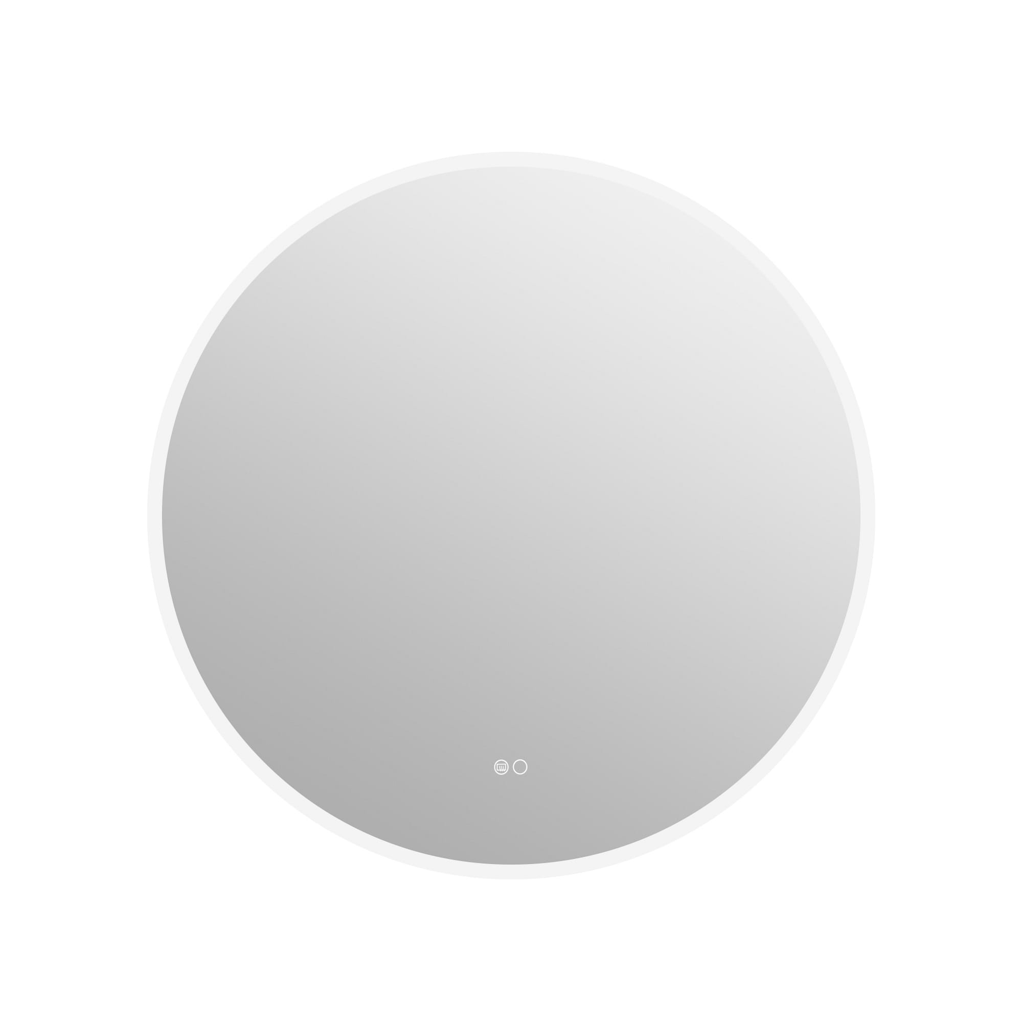 WELLFOR GIS-995125580 32-in x 32-in Polished Frameless Round Dimmable Lighted Fog Free Bathroom Vanity Mirror ( Silver )