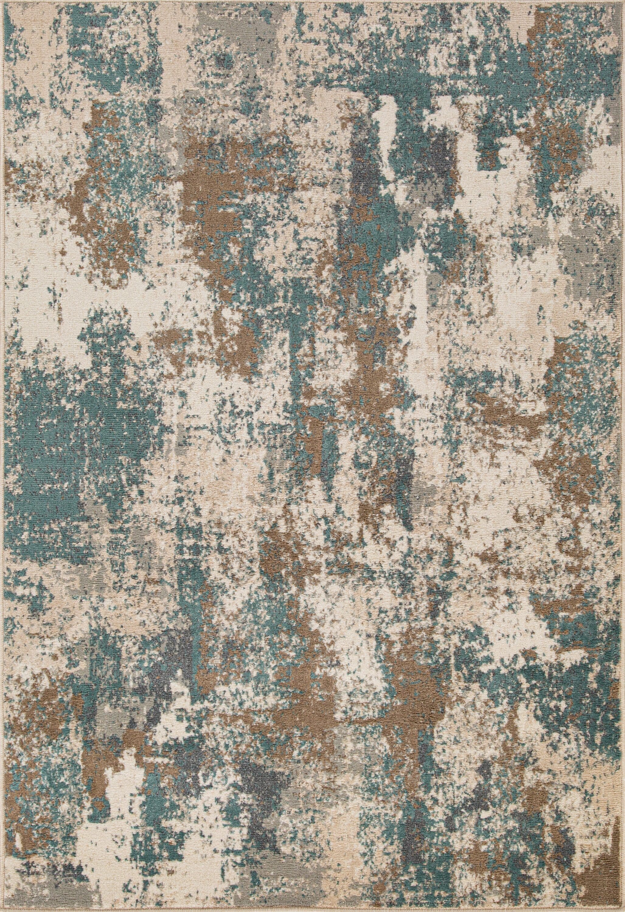 MDA Rugs KA04811 8 x 11 (ft) Loomed Polypropylene Brown/Blue Rectangular Indoor Abstract Area rug