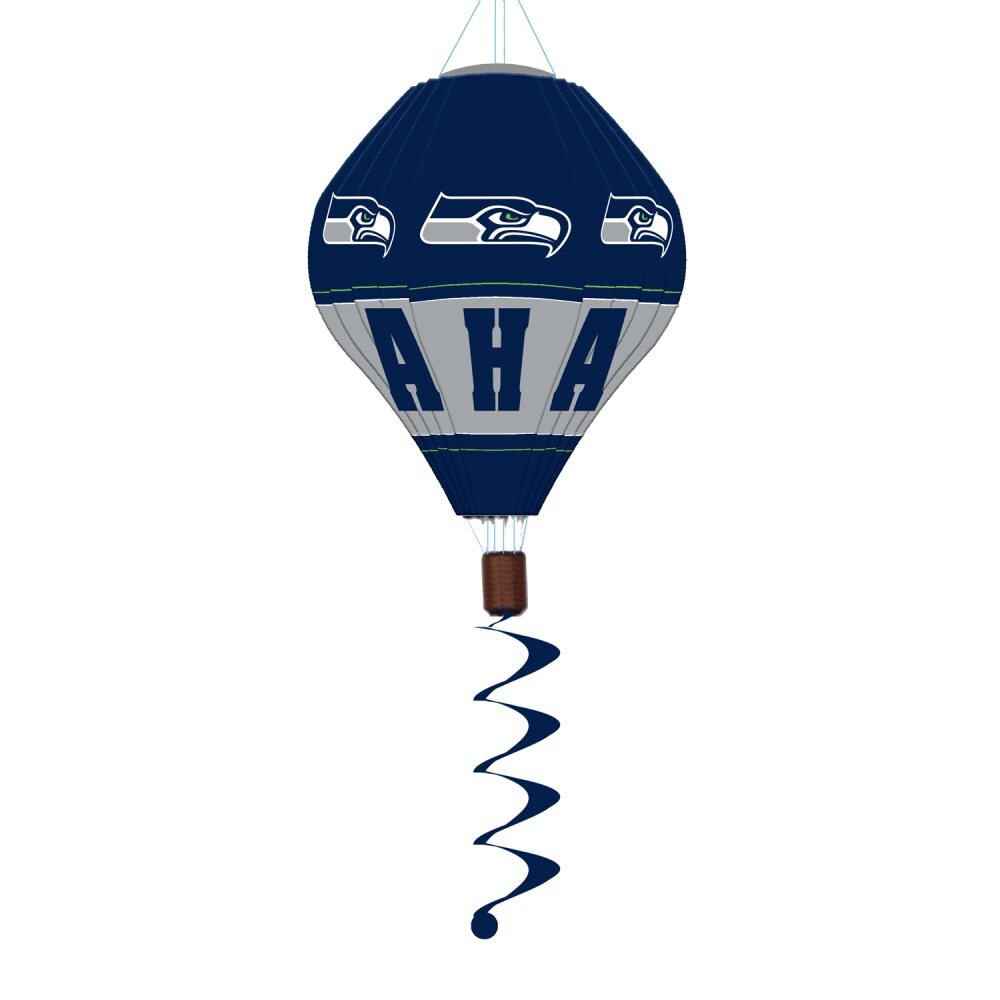 Seattle Seahawks flag, NFL, blue green metal background, american