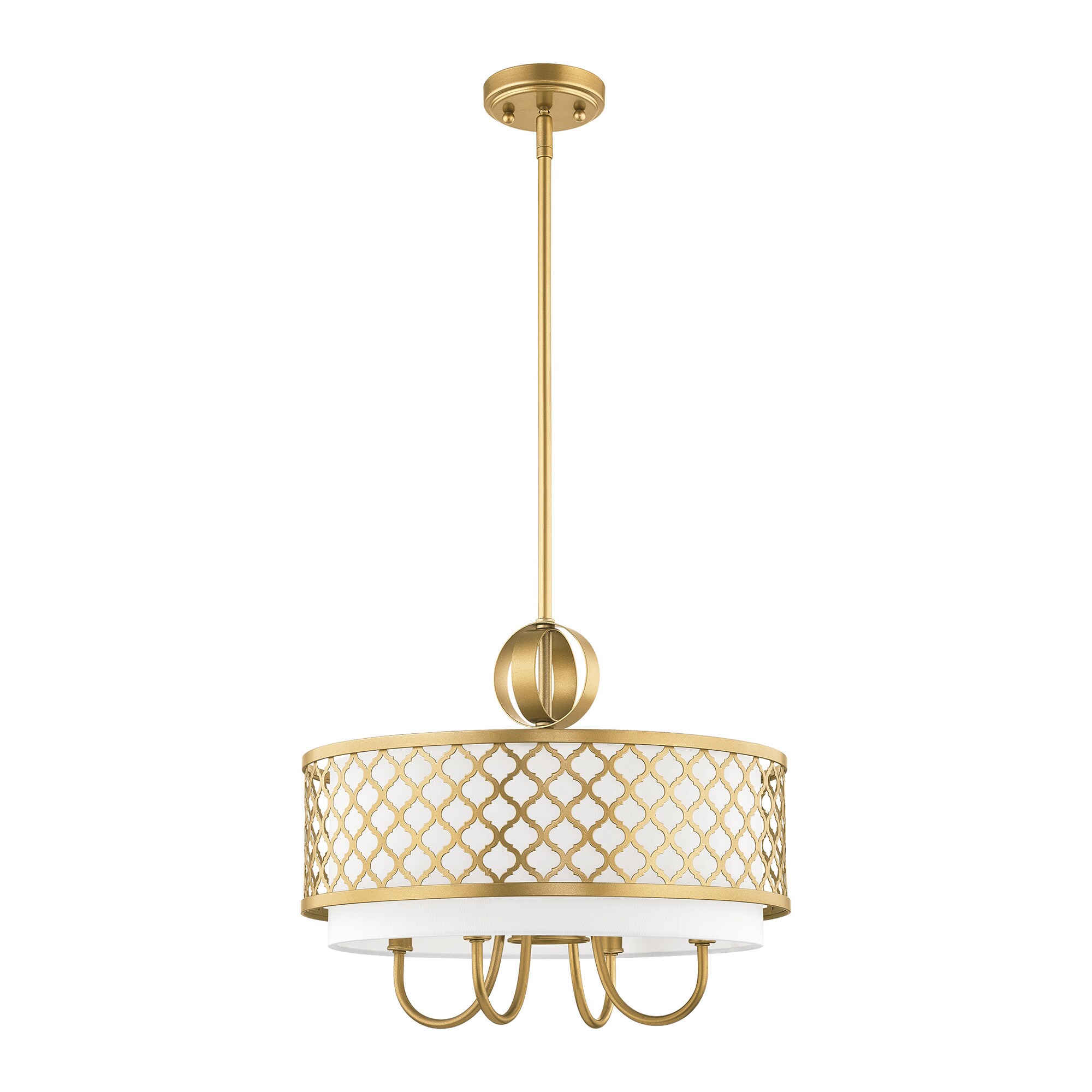 Soft Gold 5-Light Indoor/Outdoor Drum Chandelier
