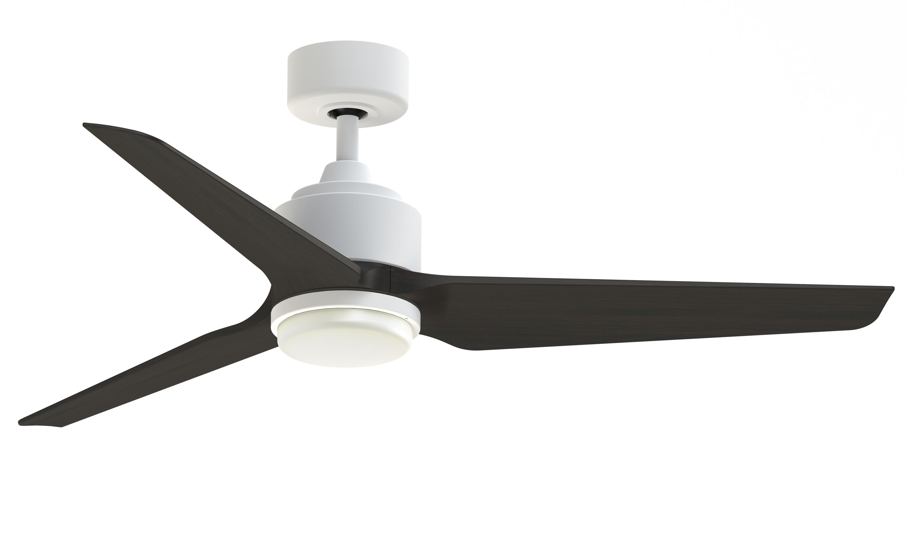 Fanimation Levon Custom 52-in Matte White with Dark Walnut Blades Color-changing Integrated LED Indoor/Outdoor Smart Ceiling Fan with Light and Remote (8-Blade) FPD7912BMW-52DWA-LK Sansujyuku sansujyuku.com