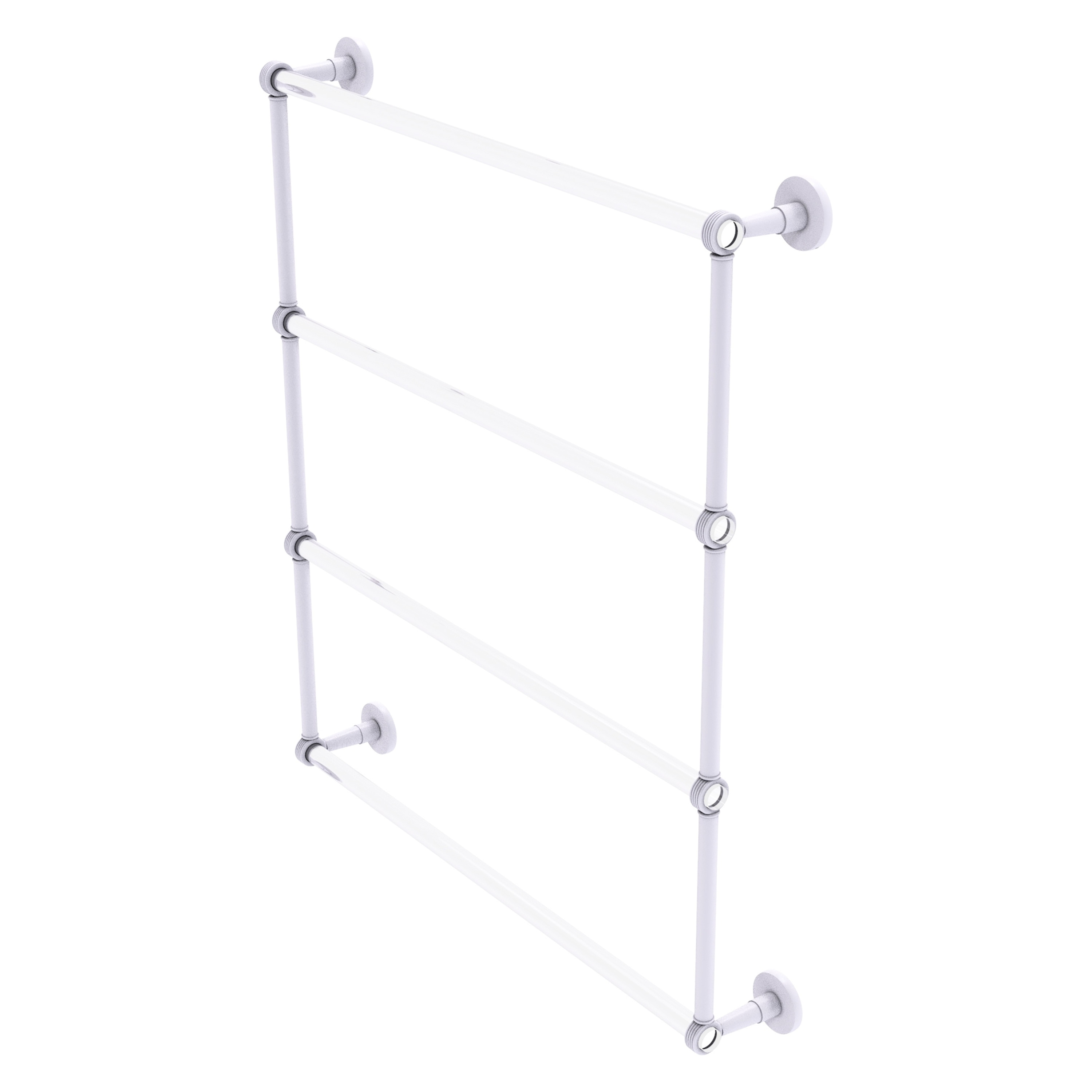 Allied Brass CV-28G-30-WHM Clearview 30-in double Matte White Wall mount 4-tier Towel Bar