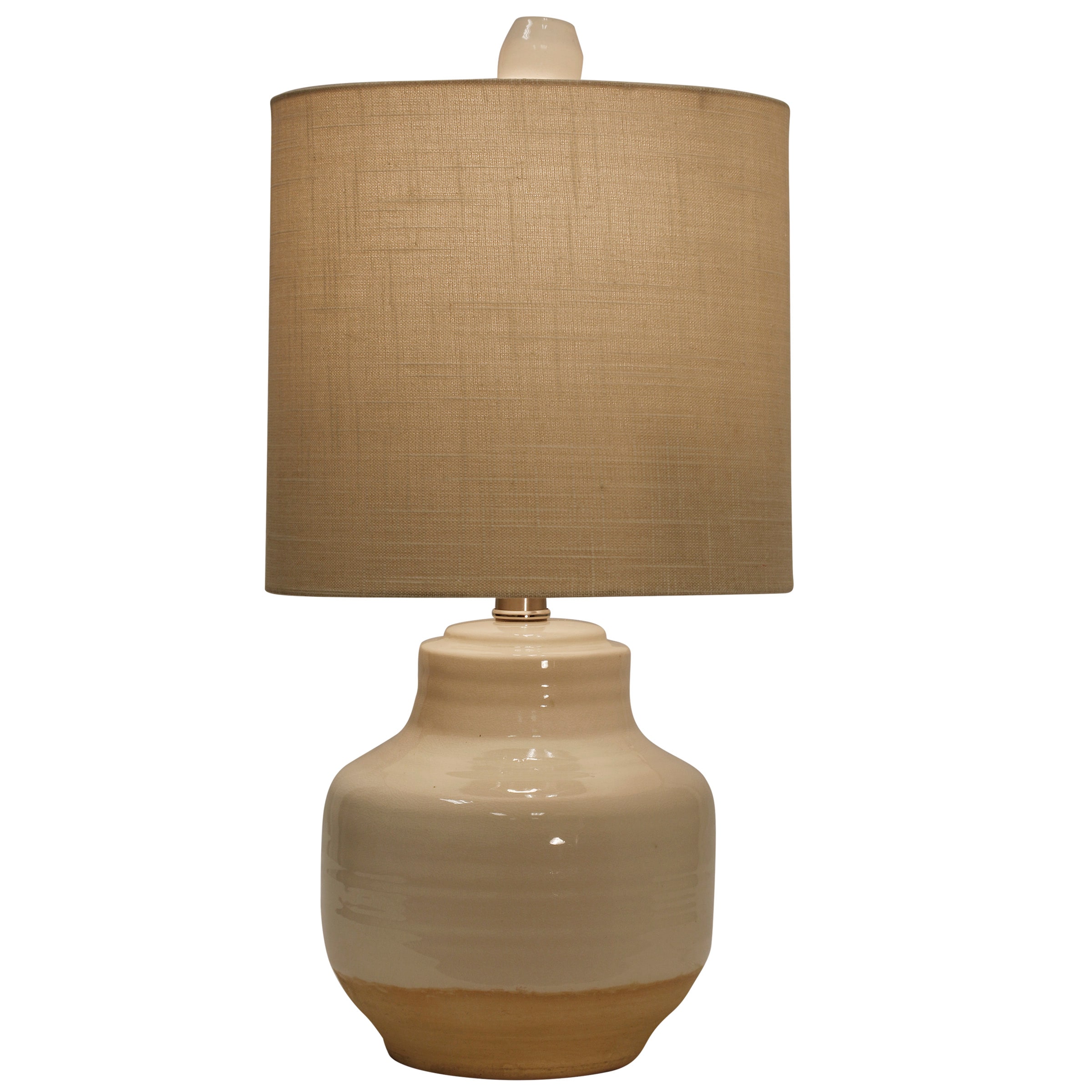 brown and cream table lamps