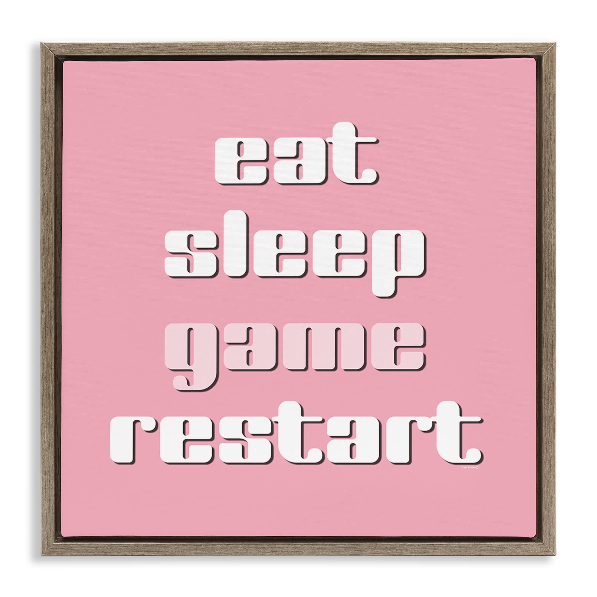 Stupell Industries BS-712-FFE-24X24 Gamer Phrases on Pink Brown Framed Floater Canvas Wall Art By Yass Naffas Designs 25 x 25