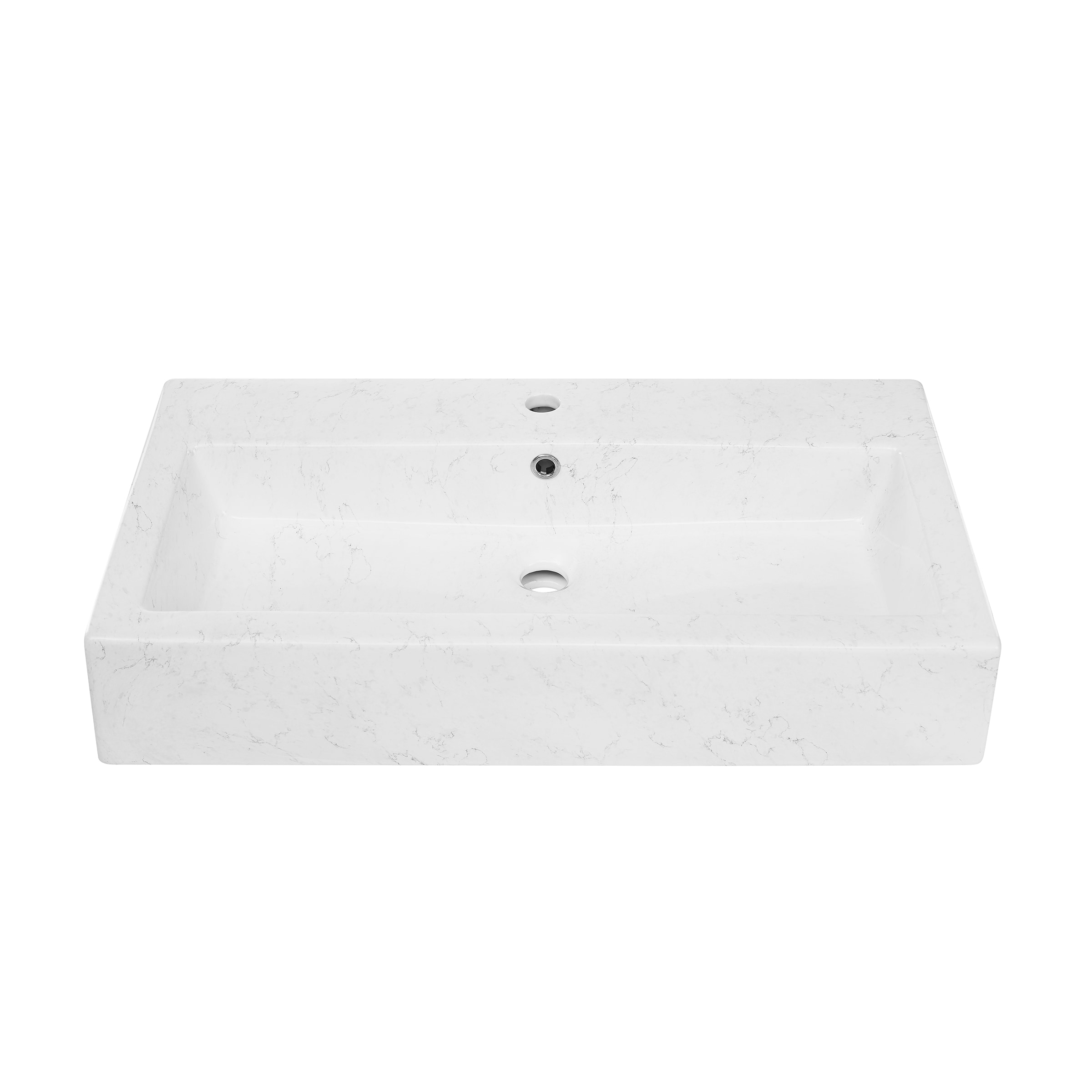 Swiss Madison SM-25-WSLAU07WM Lausanne Ceramic Wall-mount Rectangular Modern Glossy White Marble Bathroom Sink ( 17.5-Inches x 32.5-Inches )