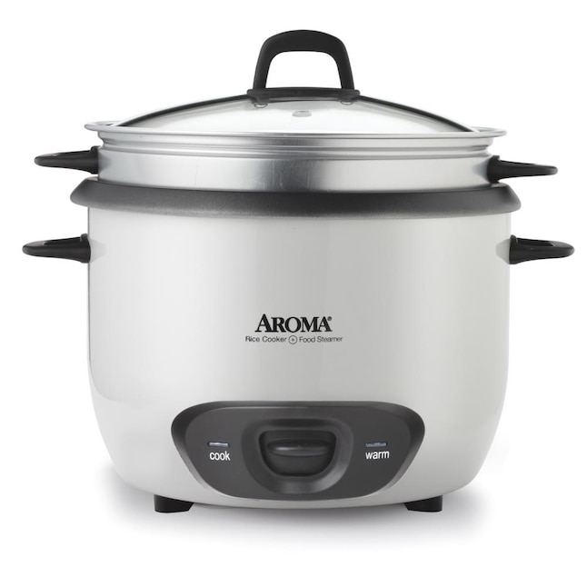 Aroma 6-Cup Pot Style Rice Cooker, White - Perfectly Cooks Rice