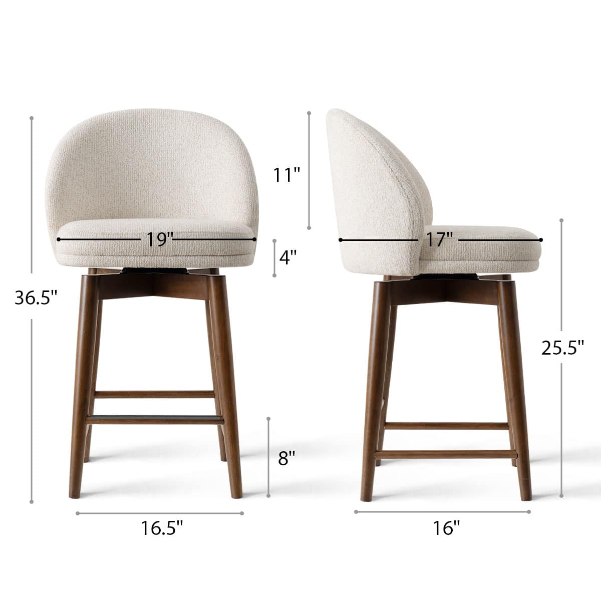 Maison Boucle KRISTIN-CT-WT-CREM-3 stools - View #3