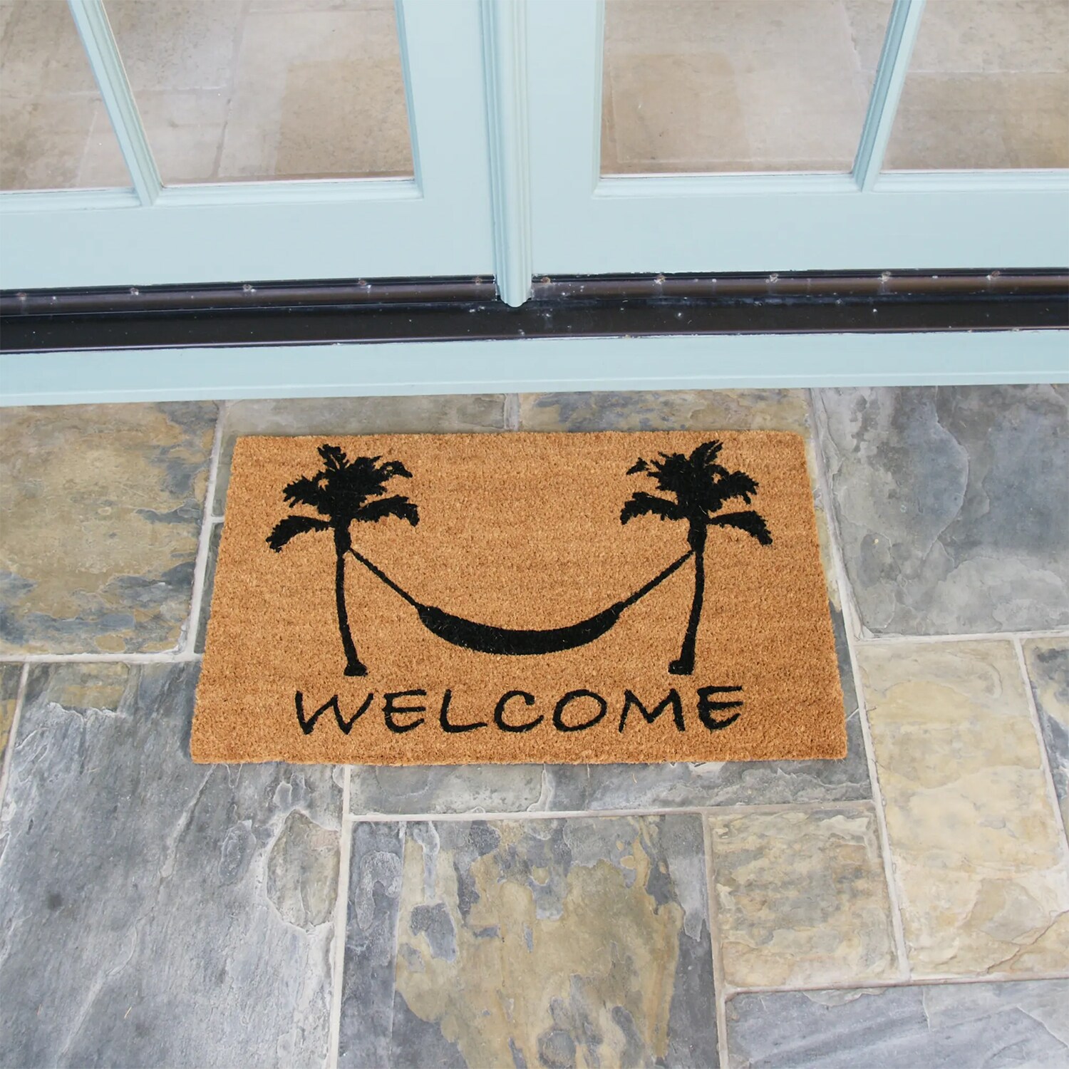 Rubber-Cal 2-ft x 3-ft Brown Rectangular Indoor or Outdoor Summer Door Mat  in the Mats department at