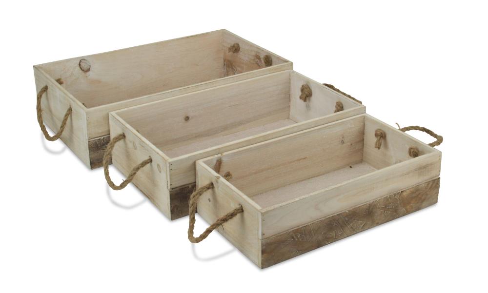 Wood Rectangle Serving Trays & Caddies at