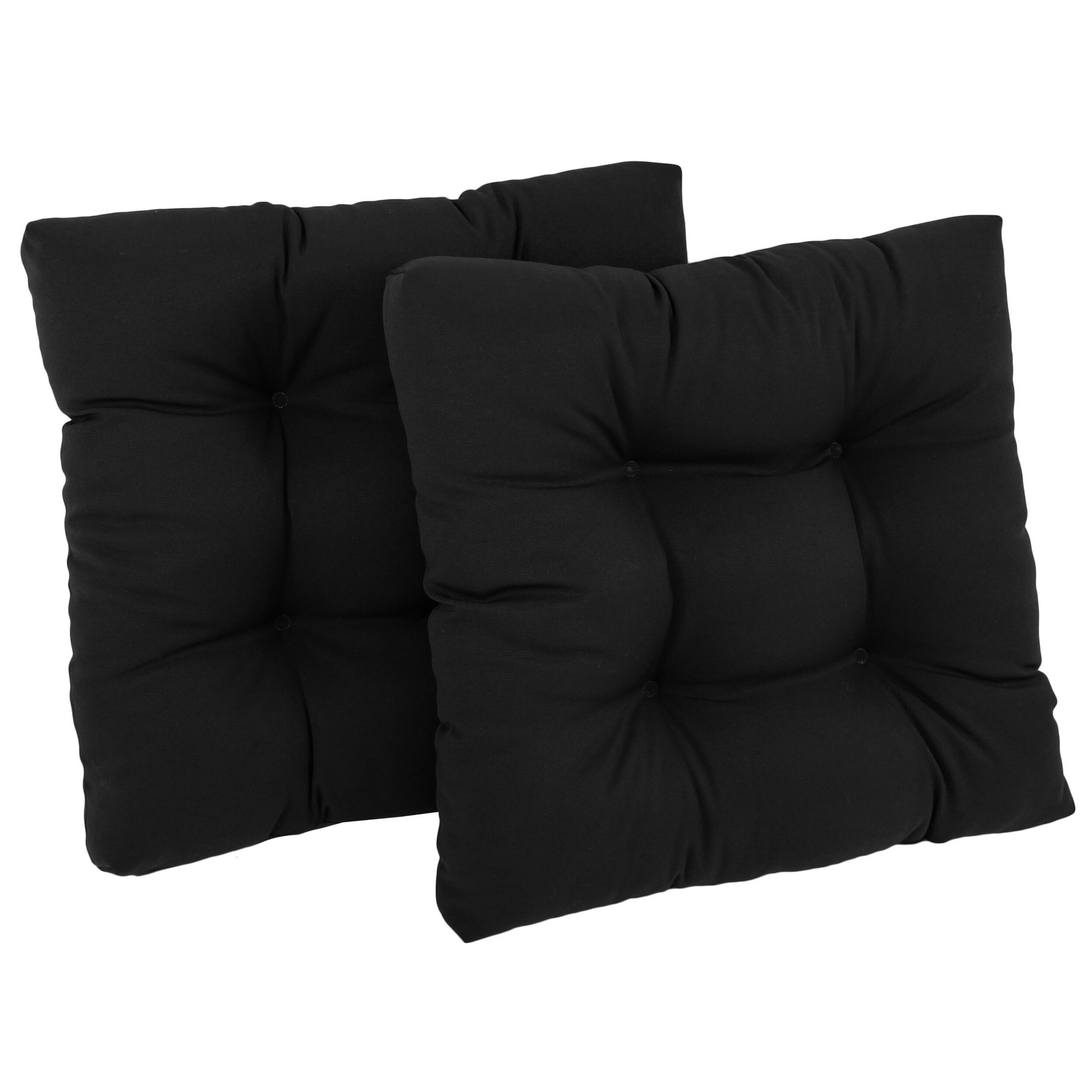 ACHIM Chase Black Solid Tufted Chair Seat Cushion Chair Pad (Set