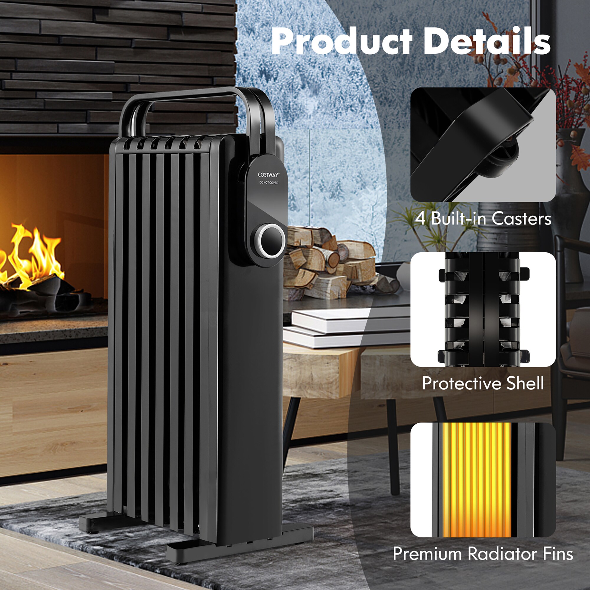 Goplus ES10201US-BK Portable-Electric-Heat - View #5
