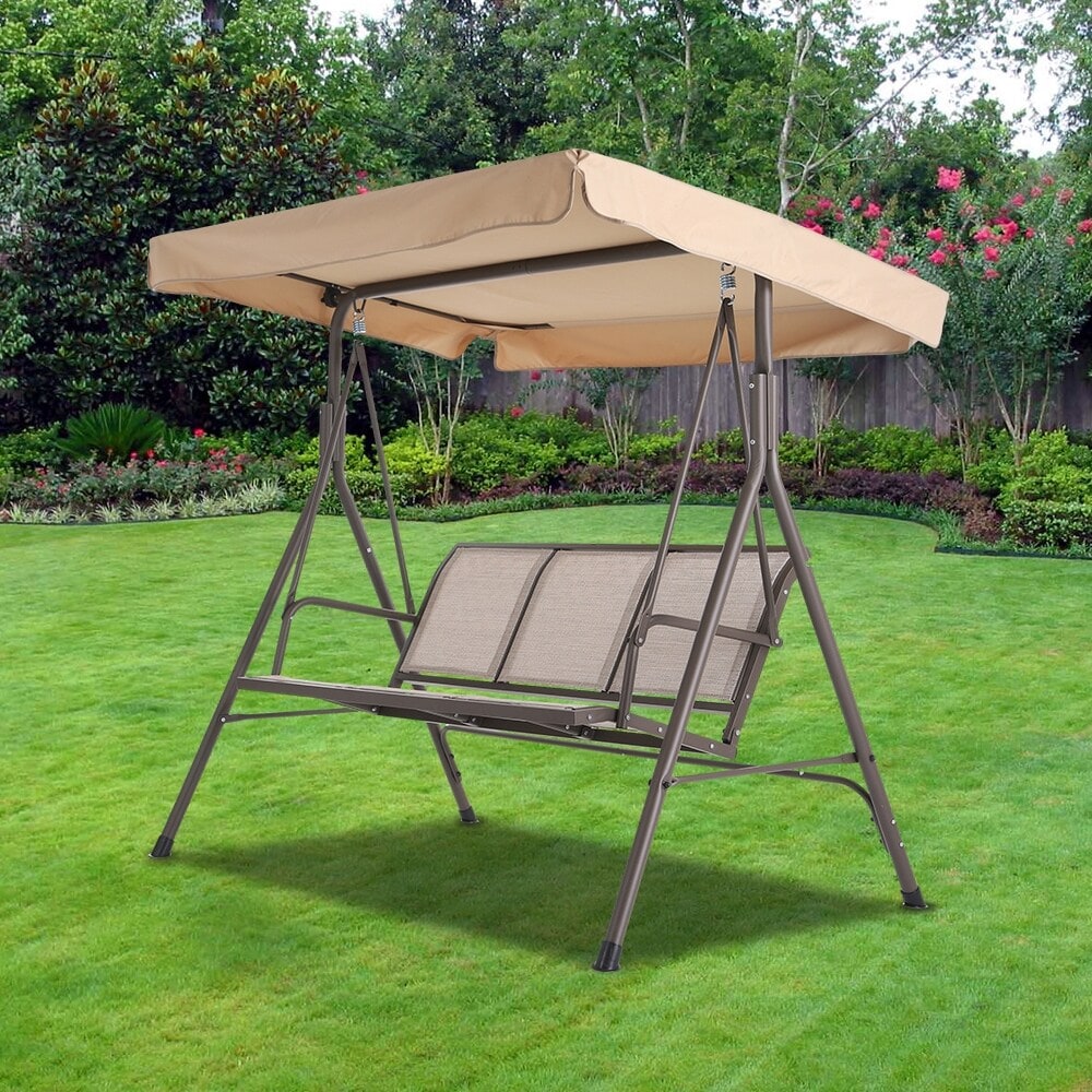 2-Person Canopy Swing Loveseat Outdoor Porch Patio Chair Furniture Yard 