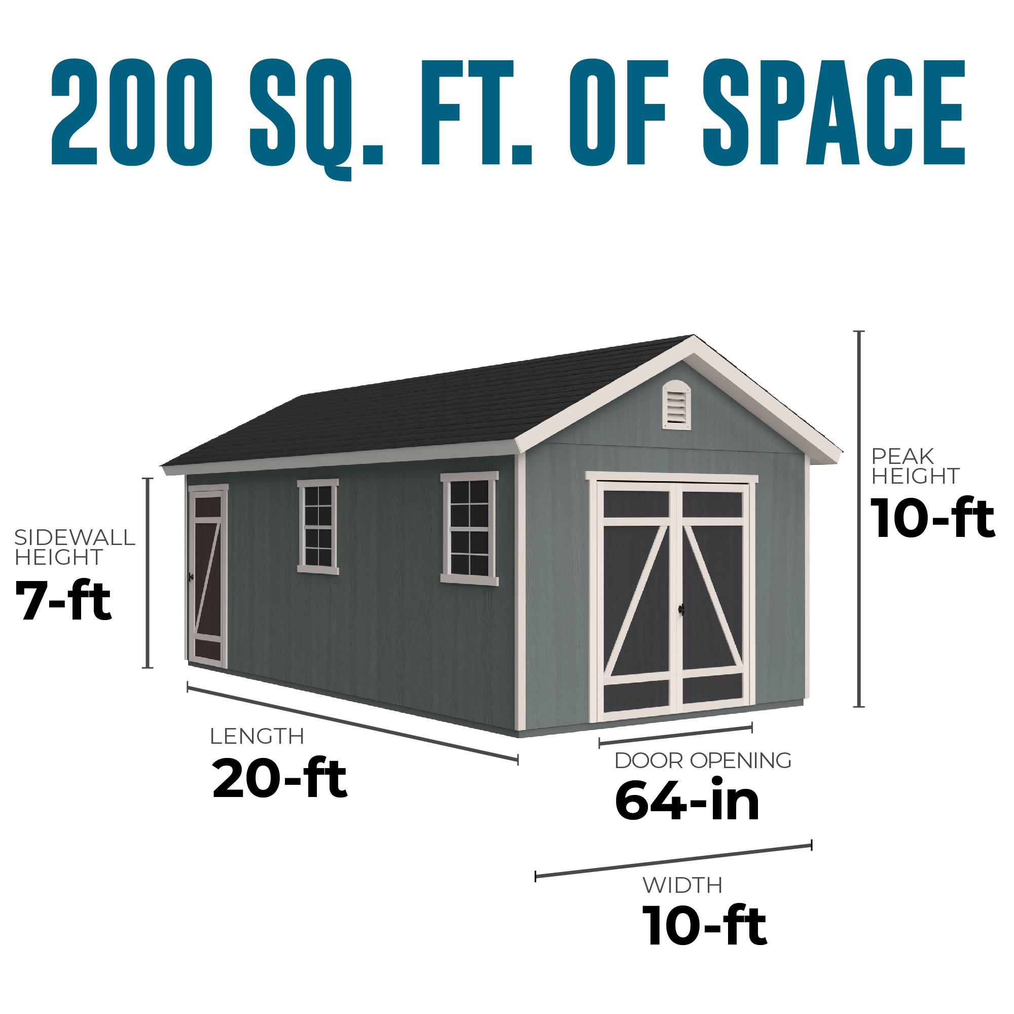 Heartland Hillsdale 10-ft X 24-ft Gable Style Wood Outdoor Storage Shed ...