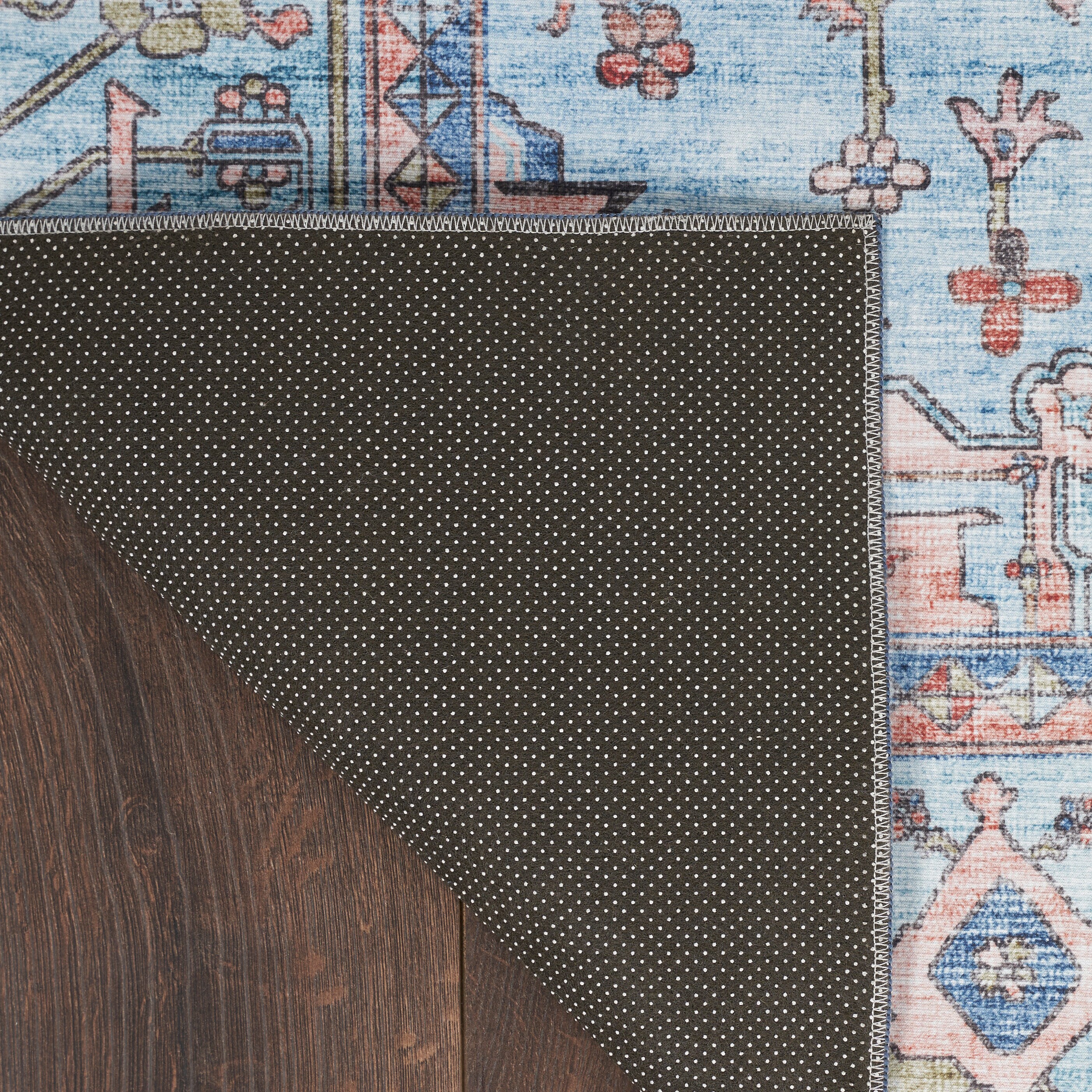 Fulton Blue Rectangular Persian Medallion Area Rug 5' x 7'