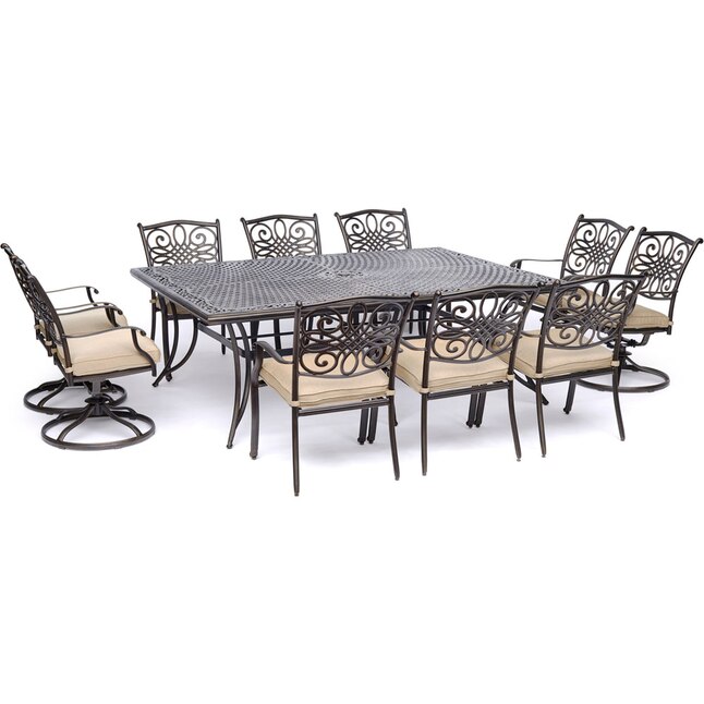 Hanover Traditions 11 Piece Bronze Patio Dining Set With Tan Cushions In The Sets Department At Com - Hanover Bronze Patio Set